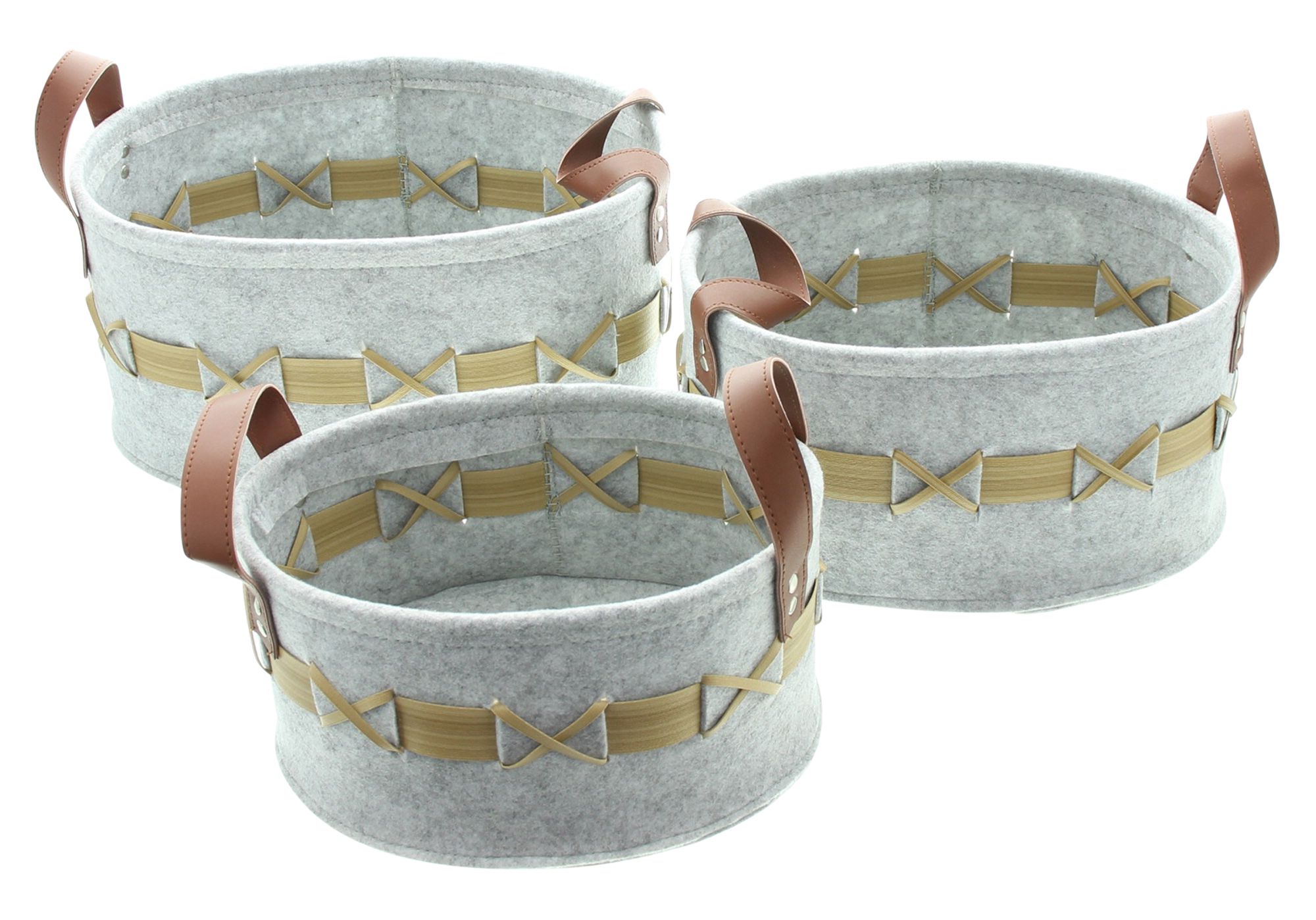 Filzkorb "Geflecht", 3er Set im Frank Flechtwaren Online Shop für Füllkörbe & Universalkörbe kaufen Filzkorb "Geflecht", 3er Set im Frank Flechtwaren Online Shop für Füllkörbe & Universalkörbe kaufen