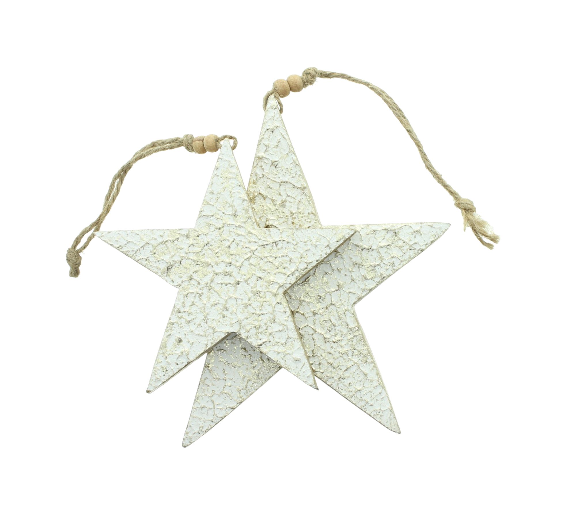 Stern-Hänger "Snowy", 2er Set  im Frank Flechtwaren Online Shop für Sterne kaufen