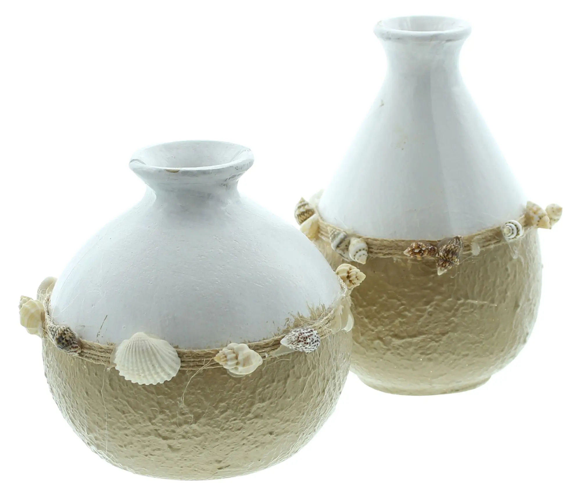 Dekovase "Muscheln", 2er Set  im Frank Flechtwaren Online Shop für Dekovasen kaufen