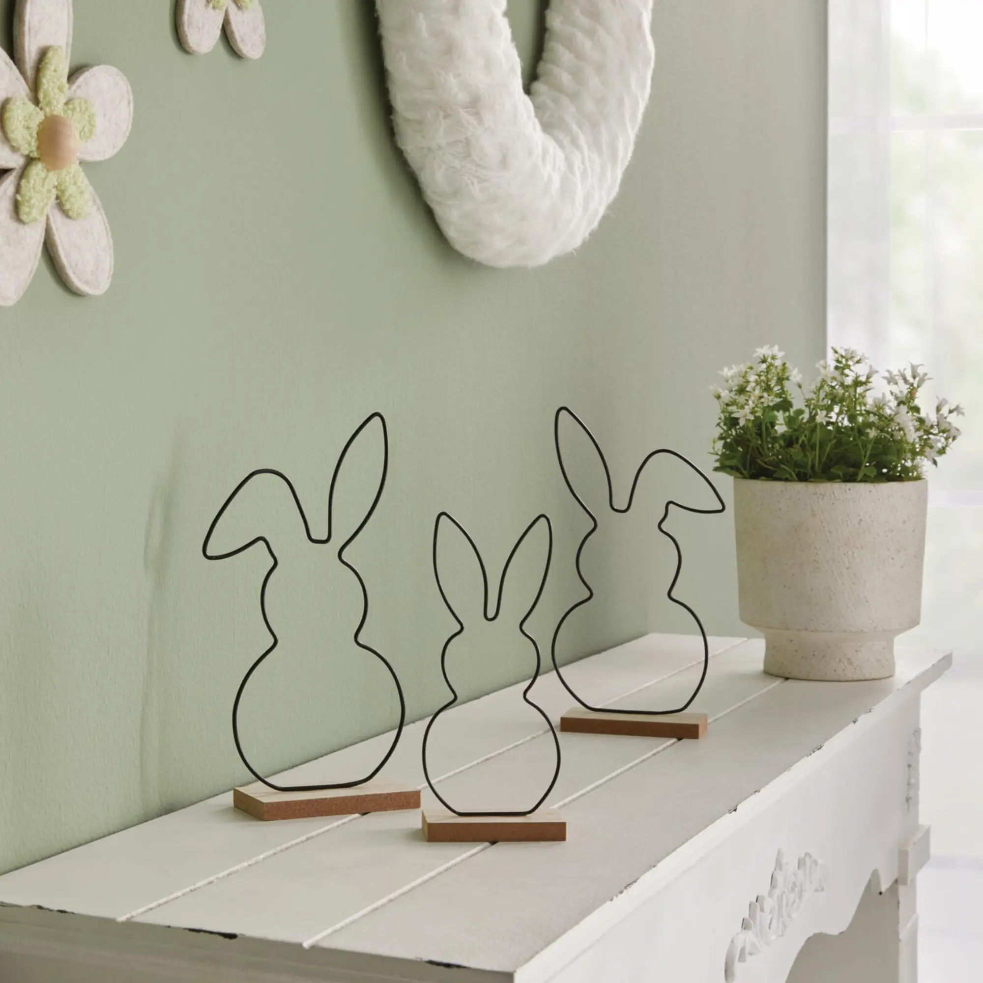 Osterdeko "Hasen", 3er Set  im Frank Flechtwaren Online Shop kaufen