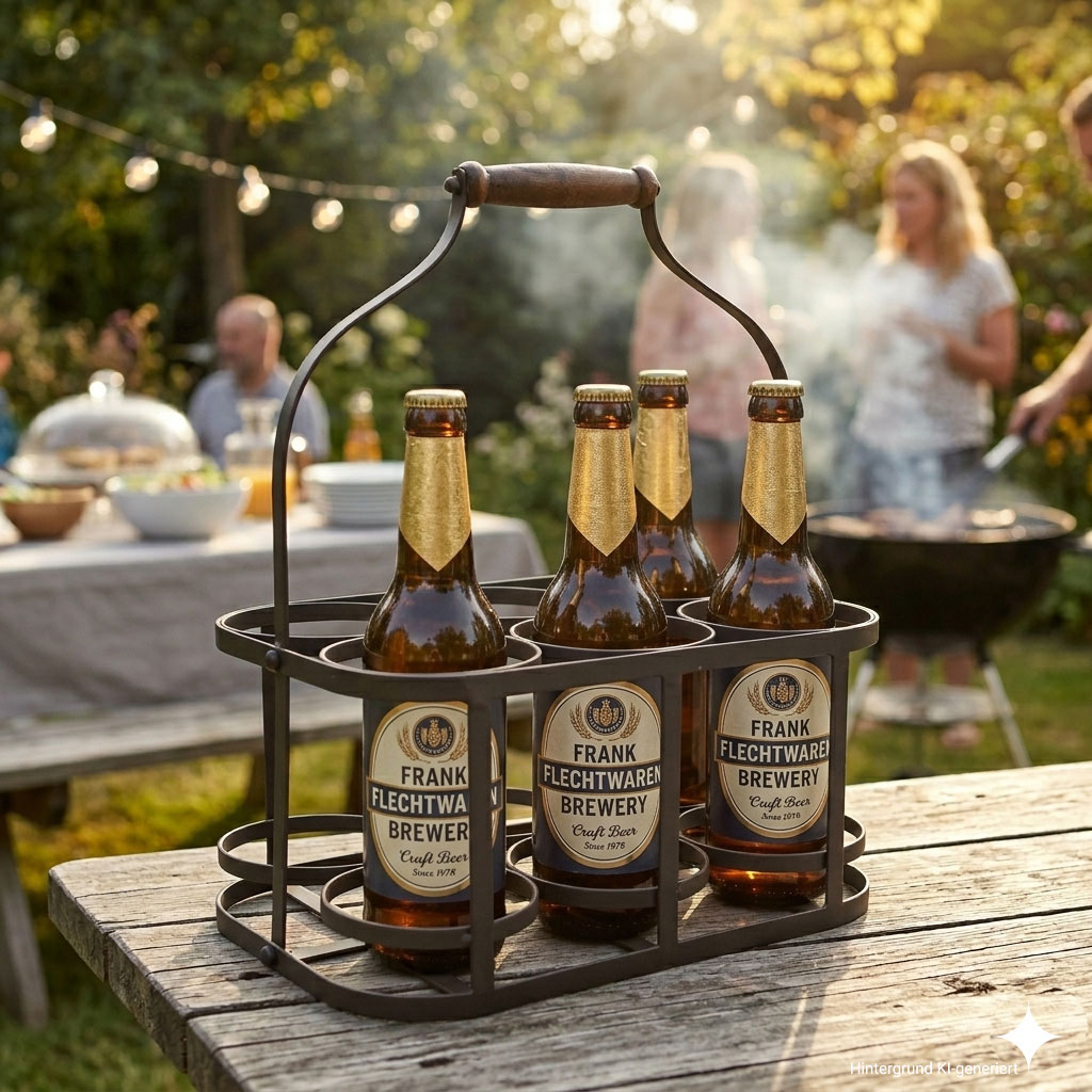 Flaschenkorb "Metall", für 6 Flaschen  im Frank Flechtwaren Online Shop kaufen