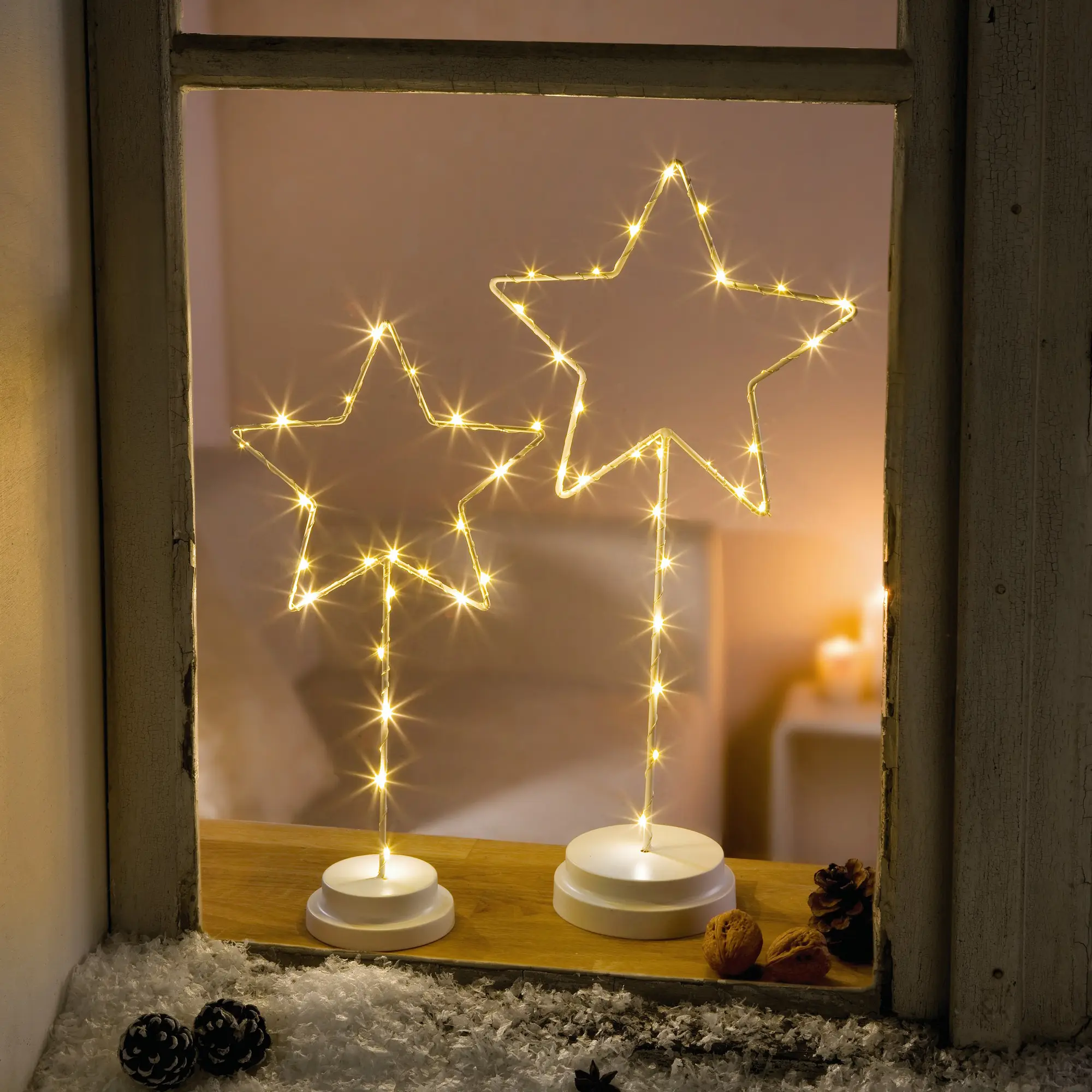 LED-Deko "Stern", 2er Set  im Frank Flechtwaren Online Shop kaufen