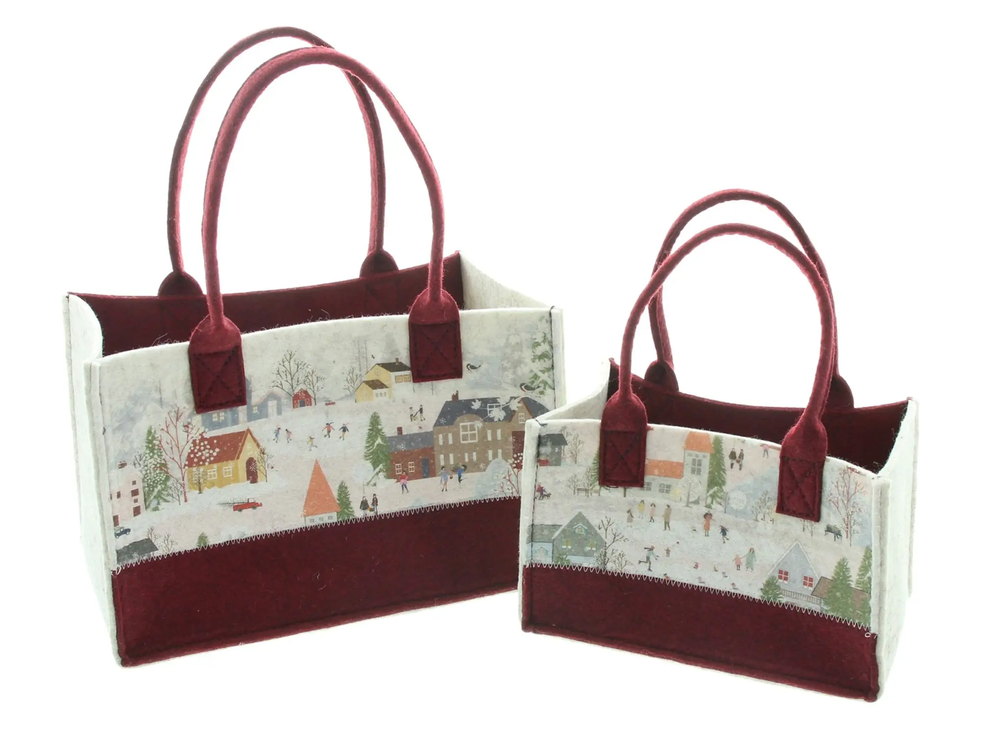 Tasche "Winter Wonderland", 2er Set  im Frank Flechtwaren Online Shop für Geschenktaschen &amp; -säckchen kaufen