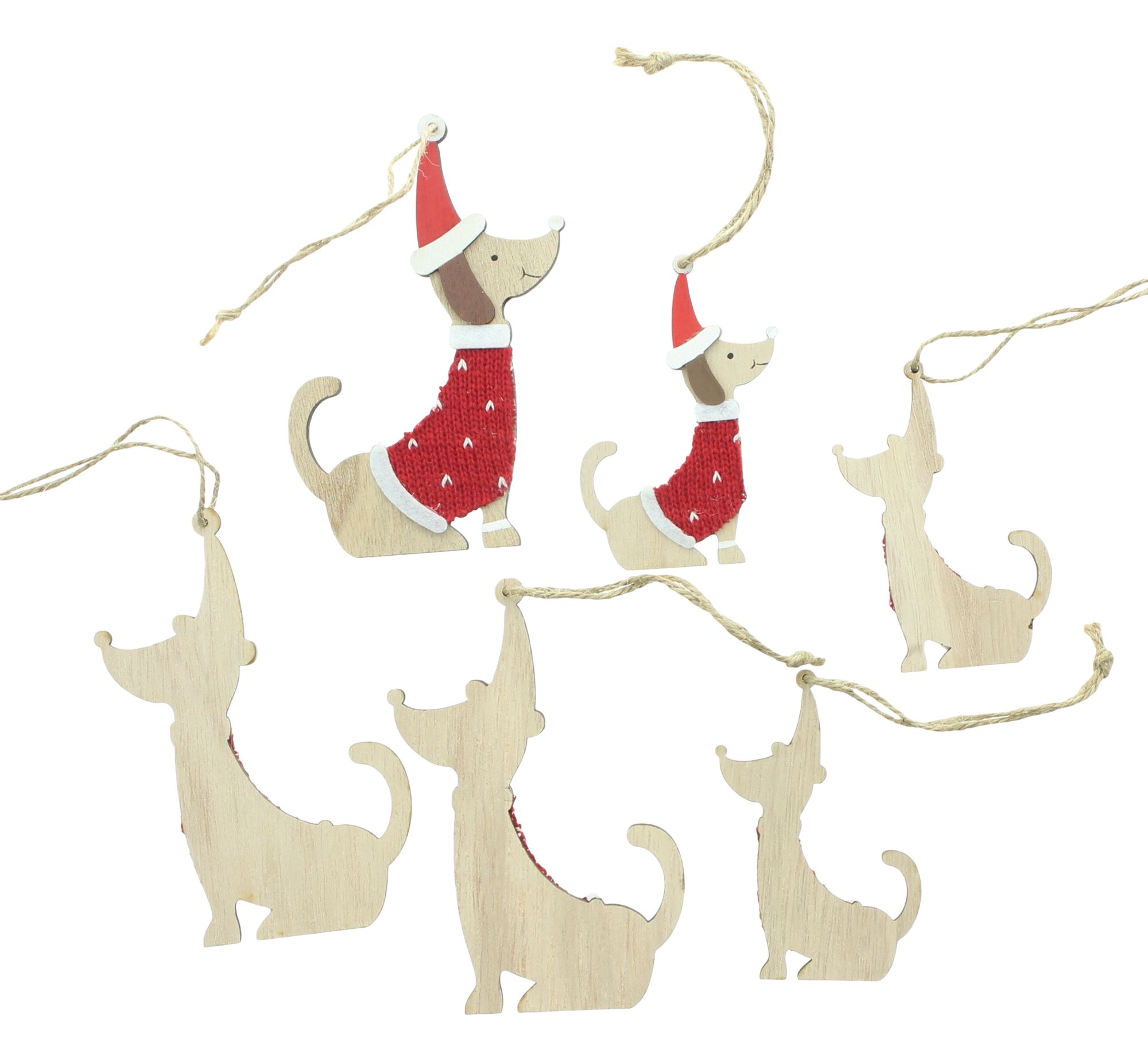 Deko-Hänger "Weihnachtsdackel", 6er Set  im Frank Flechtwaren Online Shop für Dekohänger  kaufen