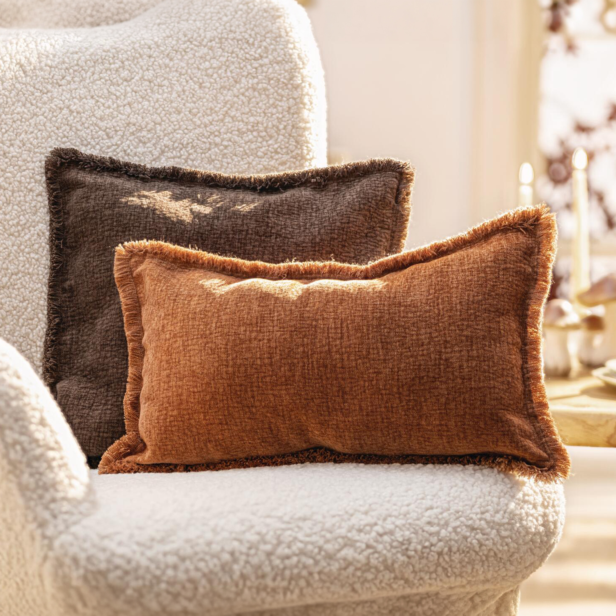 Kissenhülle "Trendy Frays", 2er Set  im Frank Flechtwaren Online Shop kaufen