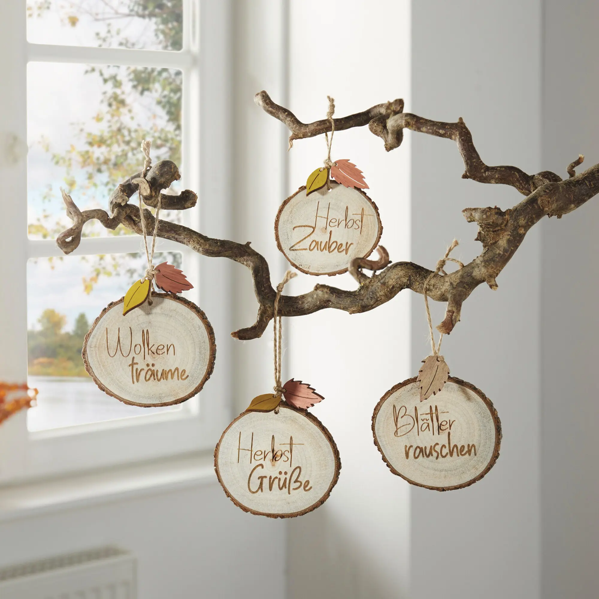 Hänger "Herbstgrüße", 4er Set  im Frank Flechtwaren Online Shop kaufen