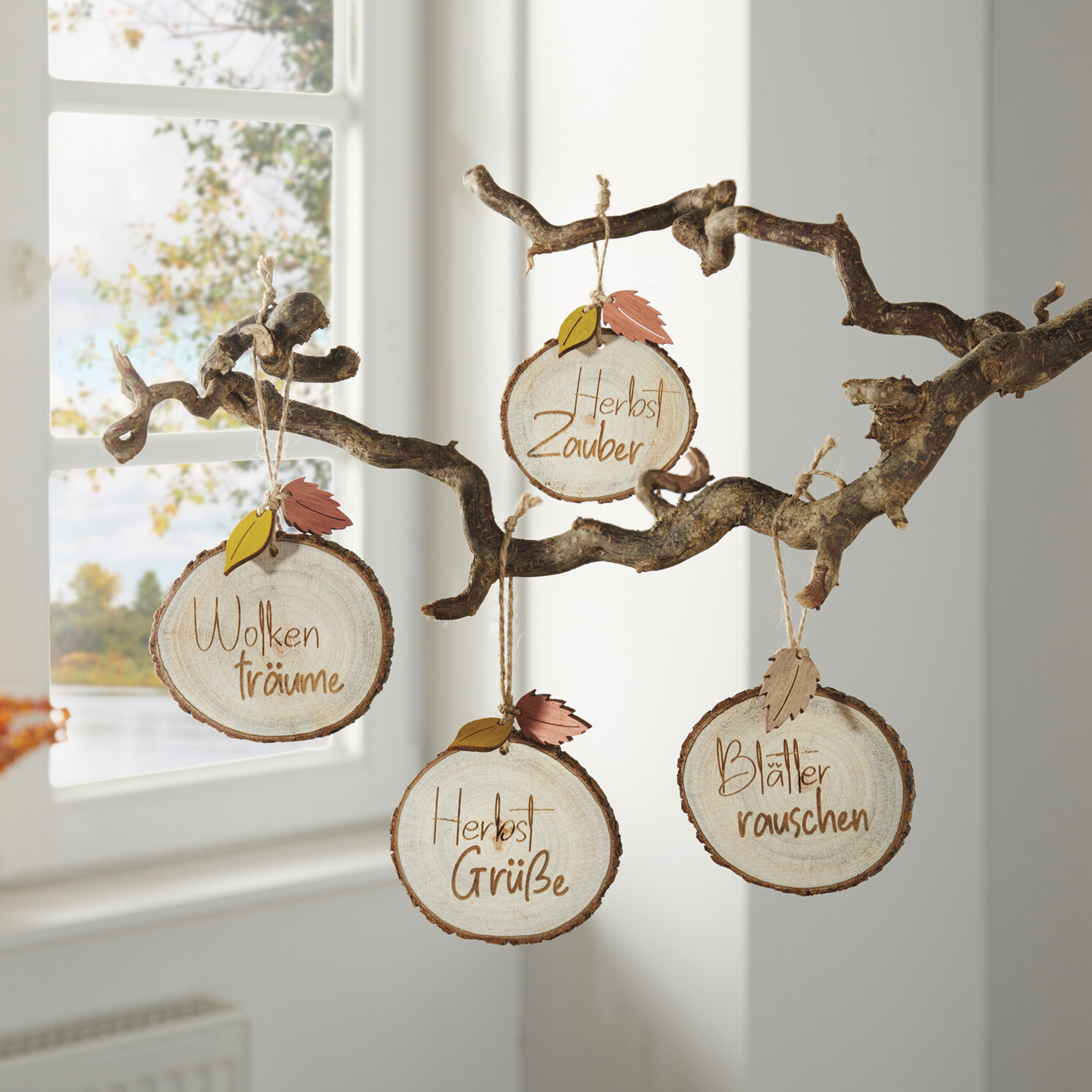 Hänger "Herbstgrüße", 4er Set  im Frank Flechtwaren Online Shop kaufen