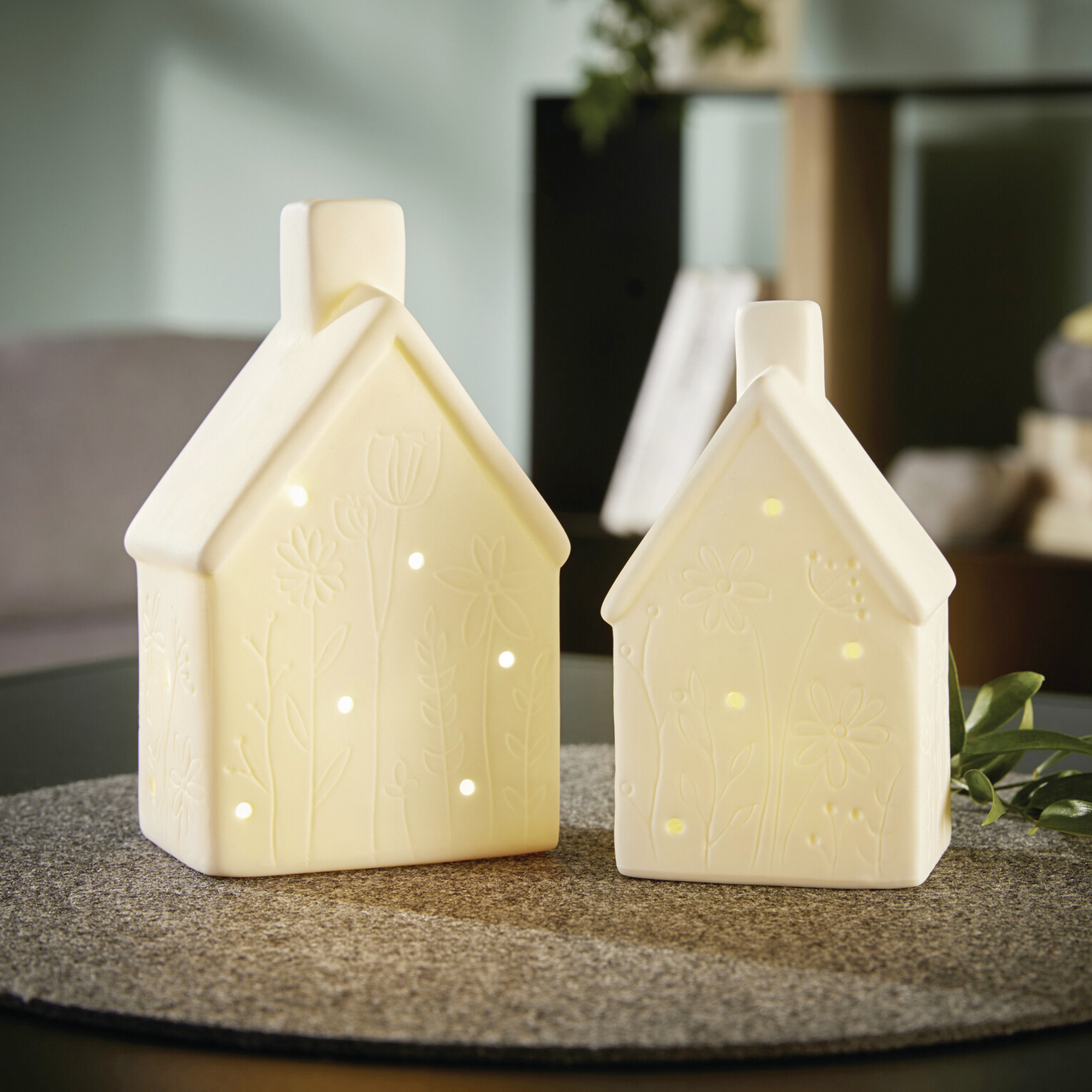 LED-Haus "Blumenwiese", 2er Set  im Frank Flechtwaren Online Shop kaufen