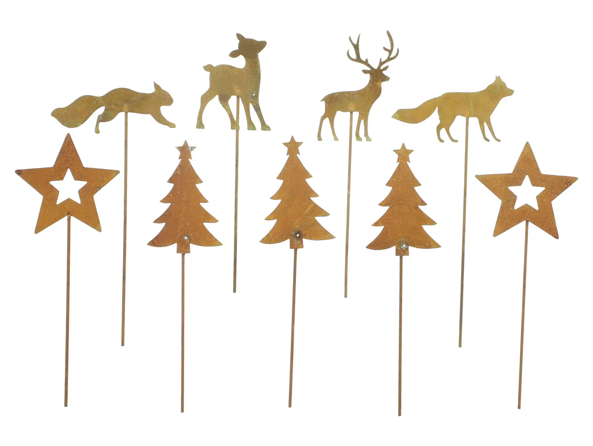 Metallstecker "Weihnachtswald", 9er Set im Frank Flechtwaren Online Shop für Kränze kaufen Metallstecker "Weihnachtswald", 9er Set im Frank Flechtwaren Online Shop für Kränze kaufen