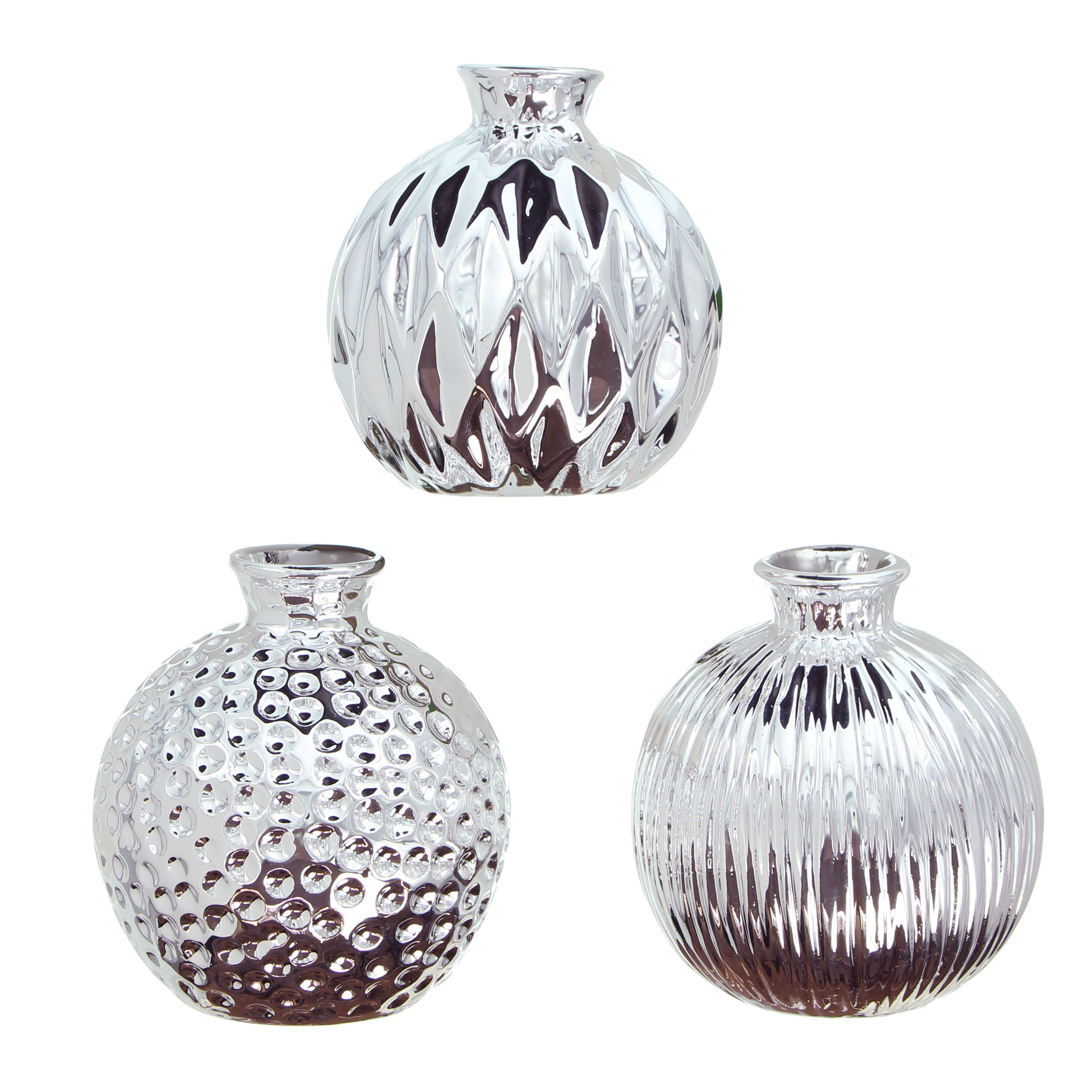 Dekovase "Silberschein", 3er Set  im Frank Flechtwaren Online Shop für Ostern kaufen