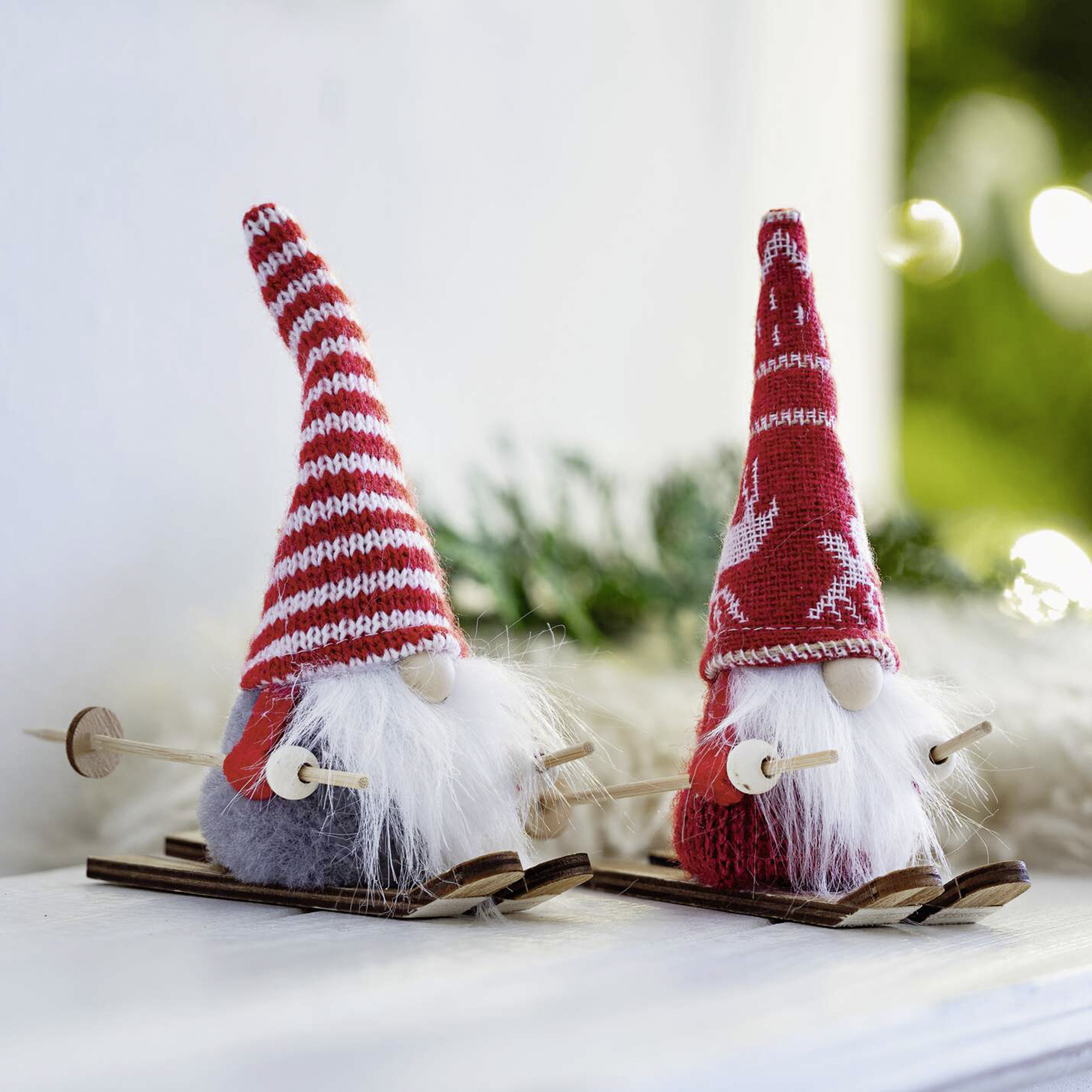 Wichtel "Ski-Tour", 2er Set  im Frank Flechtwaren Online Shop kaufen