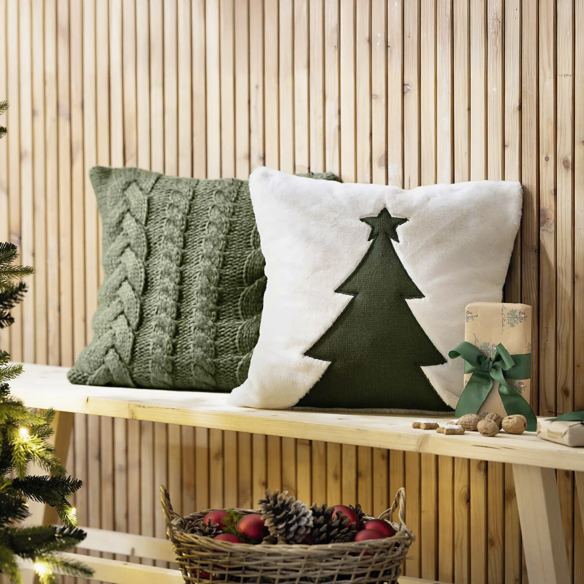 Kissenhülle "Weihnachtsbaum"  im Frank Flechtwaren Online Shop für Weihnachten kaufen