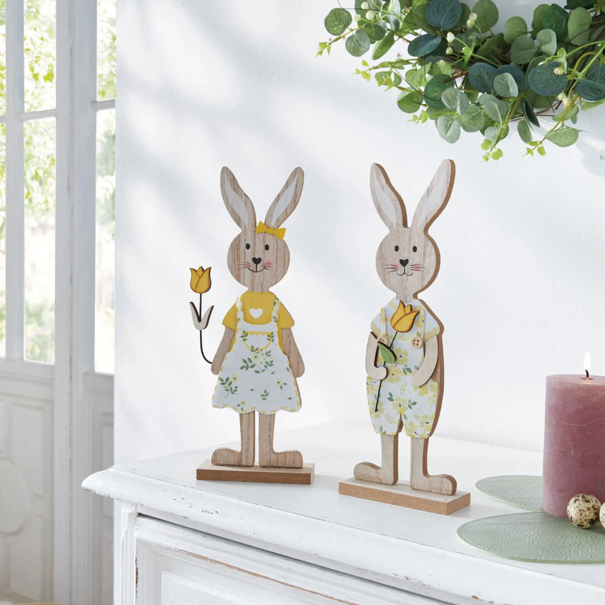 Hasenfigur "Tulpen", 2er Set  im Frank Flechtwaren Online Shop kaufen