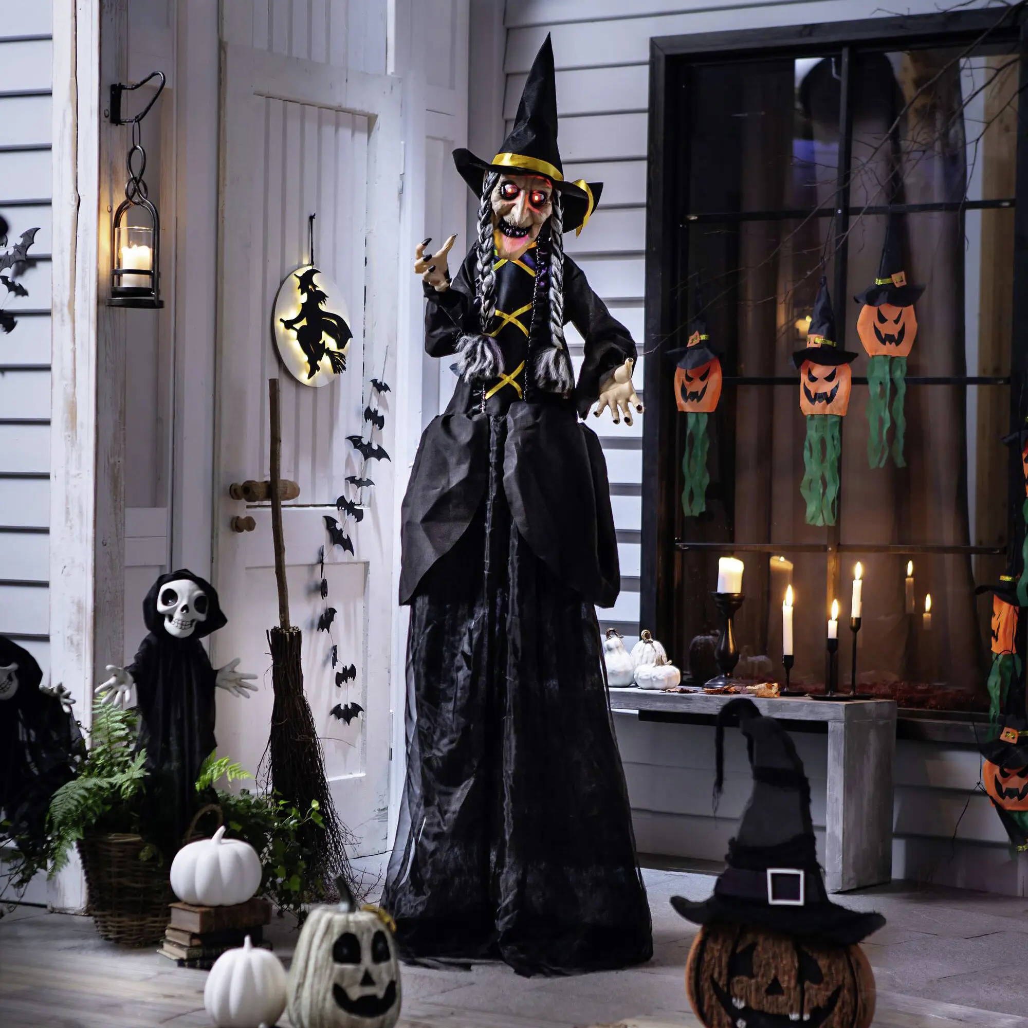 LED-Hexe "Horror-Nacht"  im Frank Flechtwaren Online Shop für Halloween kaufen