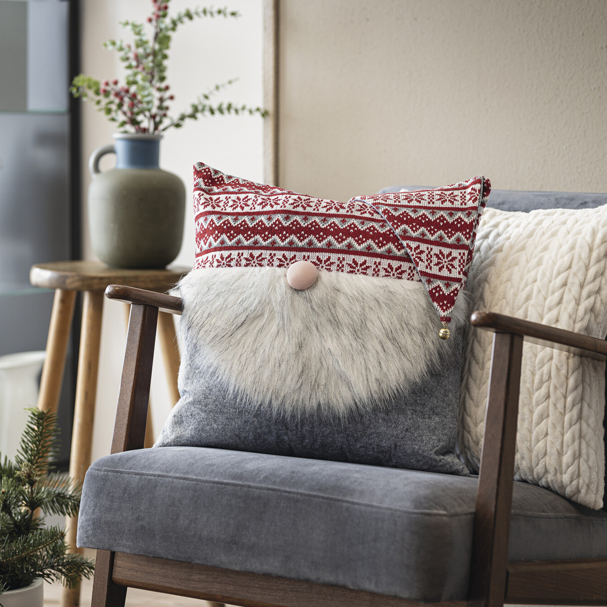 Deko-Kissenhülle "Weihnachtswichtel"  im Frank Flechtwaren Online Shop kaufen