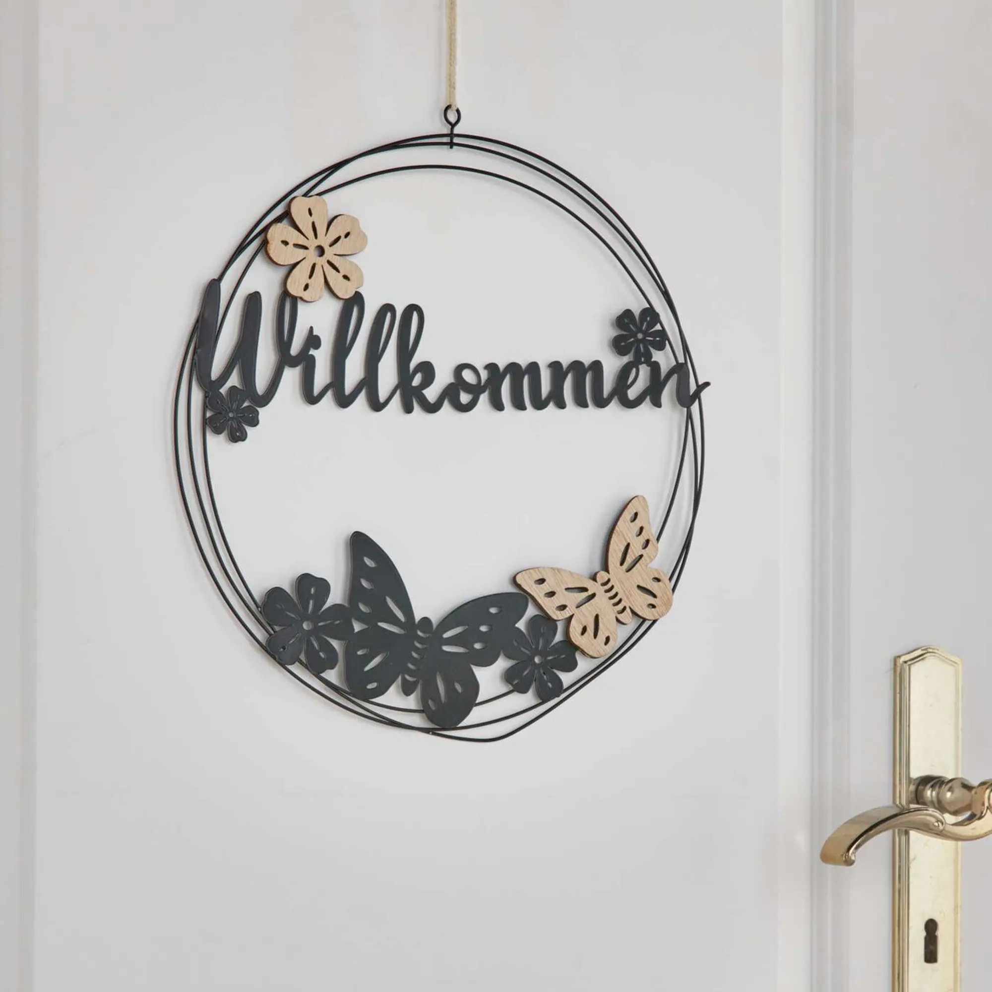 Metallring "Willkommen"  im Frank Flechtwaren Online Shop kaufen