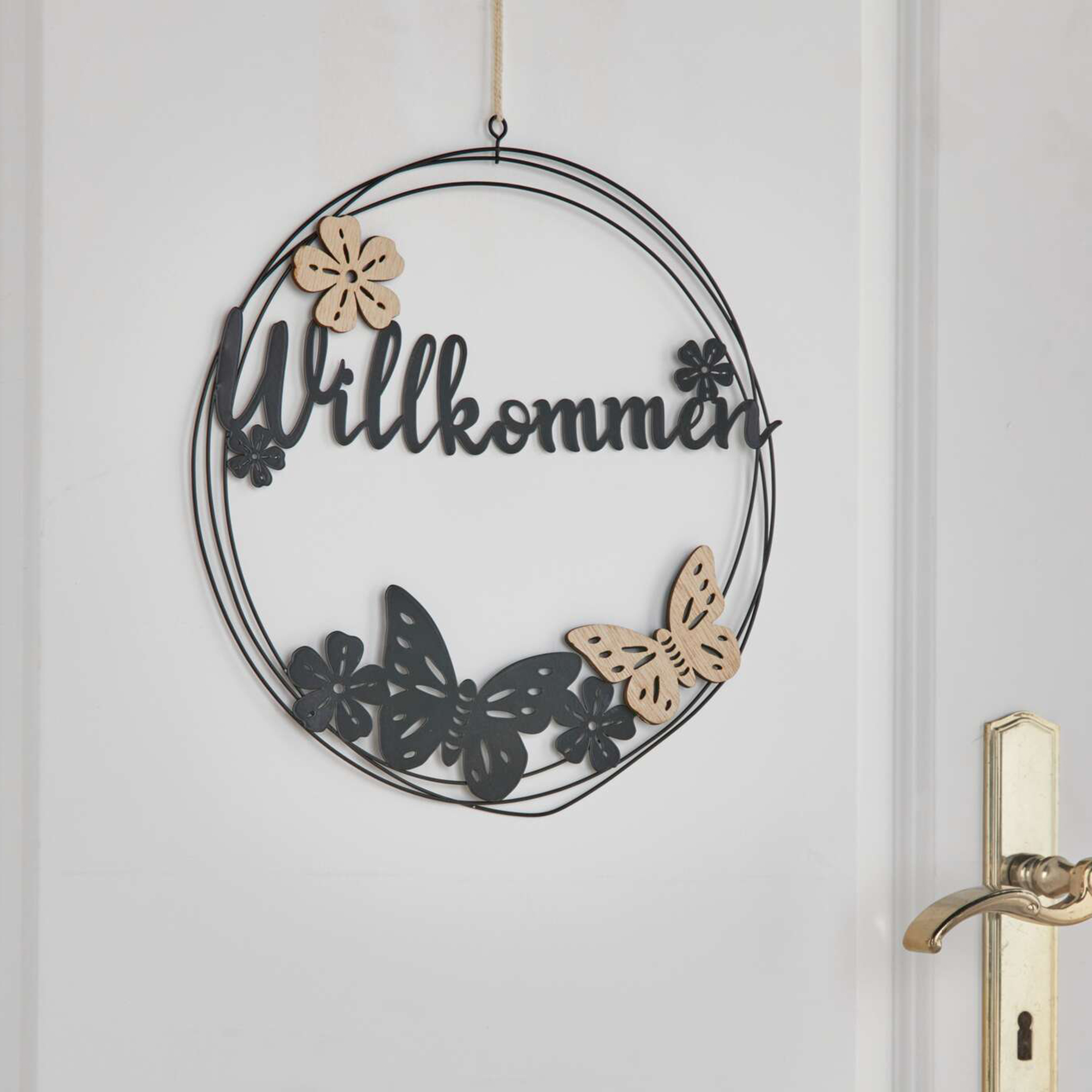 Metallring "Willkommen"  im Frank Flechtwaren Online Shop kaufen