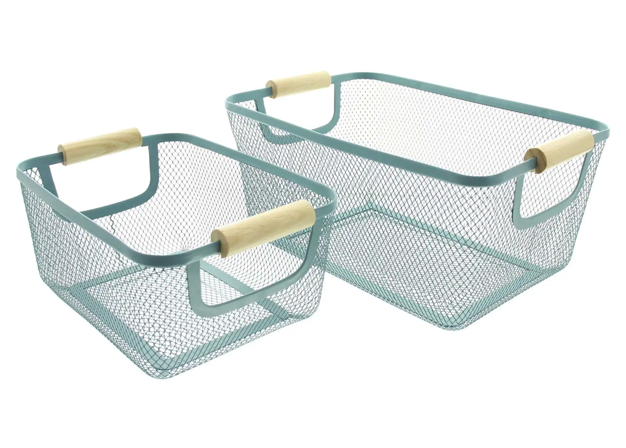 Füllkorb "Smoke Blue", 2er Set  im Frank Flechtwaren Online Shop für Küche kaufen