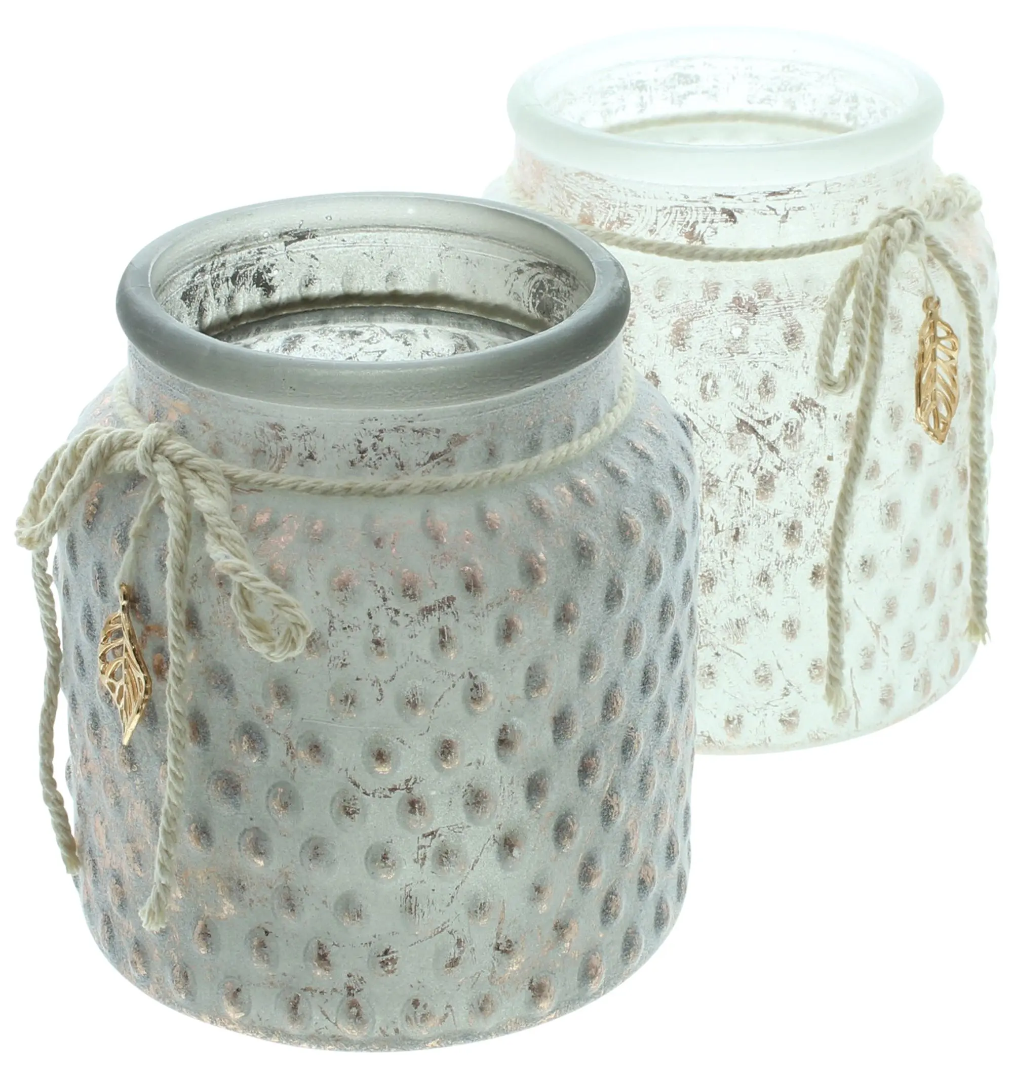 Windlicht "Kupferblatt", 2er Set  im Frank Flechtwaren Online Shop für Ostern kaufen