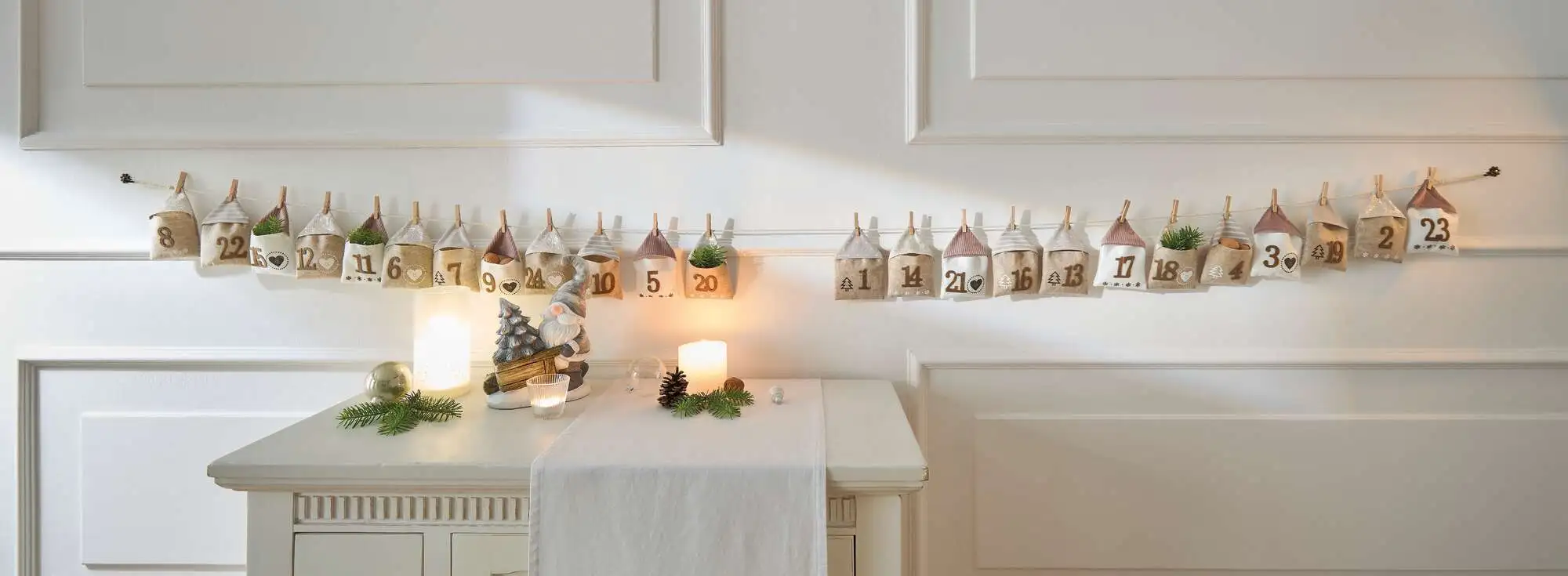 Adventskalender "Weihnachtshäuser"  im Frank Flechtwaren Online Shop für Adventskalender kaufen
