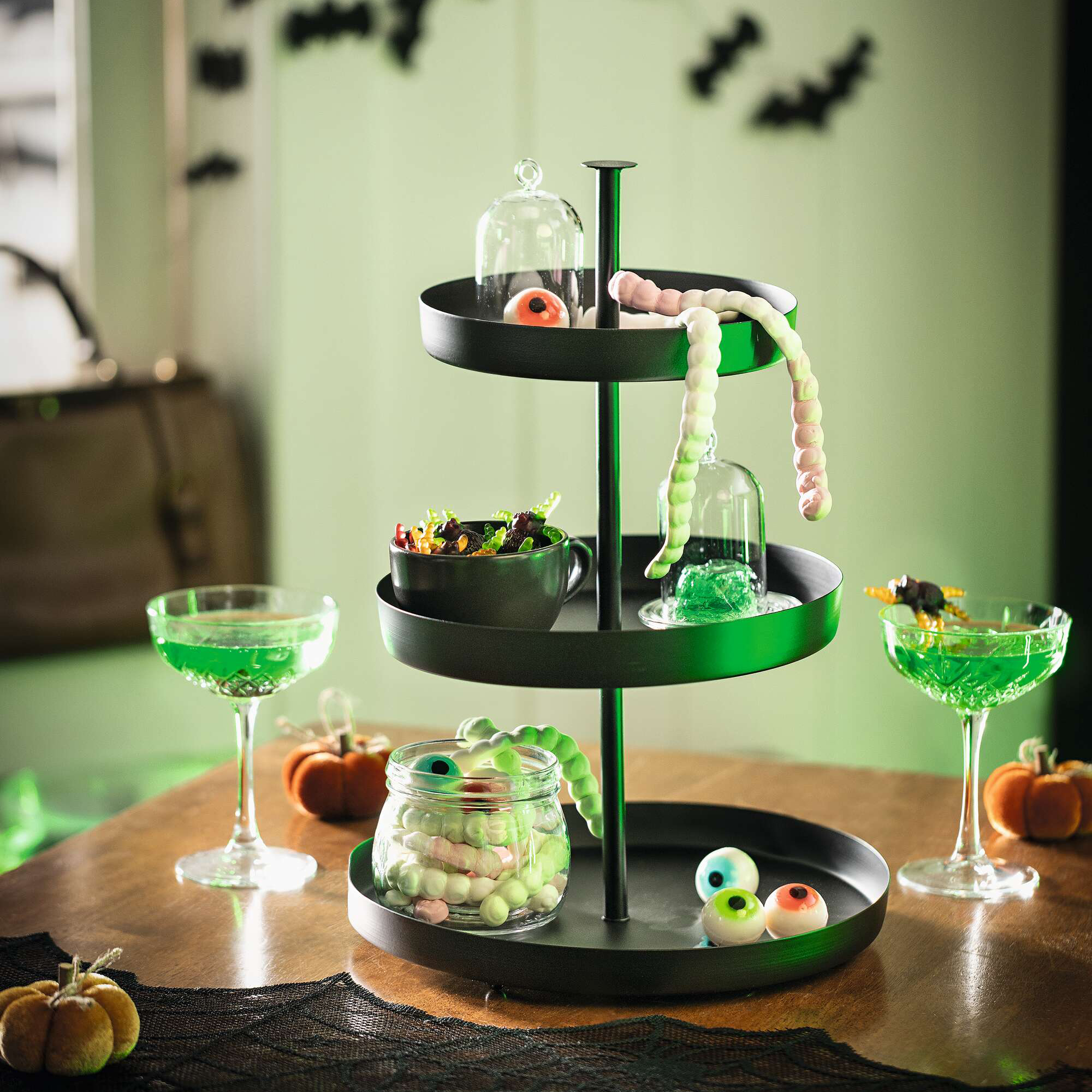 Etagere "Black"  im Frank Flechtwaren Online Shop für Dekoschalen &amp; -etageren kaufen