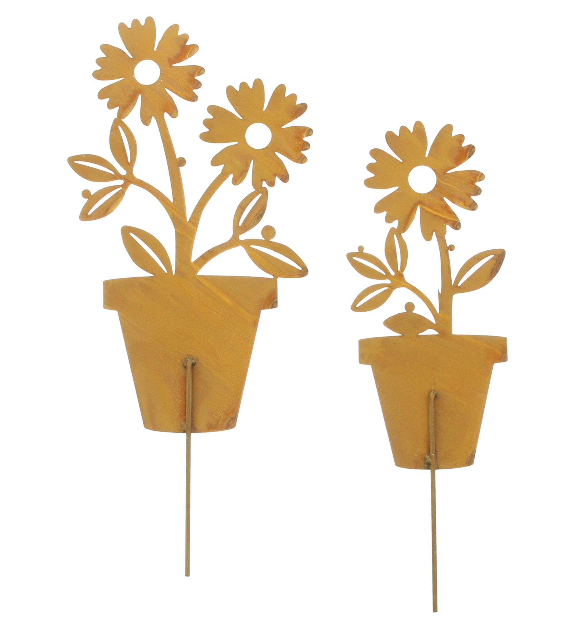 Gartenstecker "Blume im Topf", 2er Set im Frank Flechtwaren Online Shop für Ostern kaufen Gartenstecker "Blume im Topf", 2er Set im Frank Flechtwaren Online Shop für Ostern kaufen