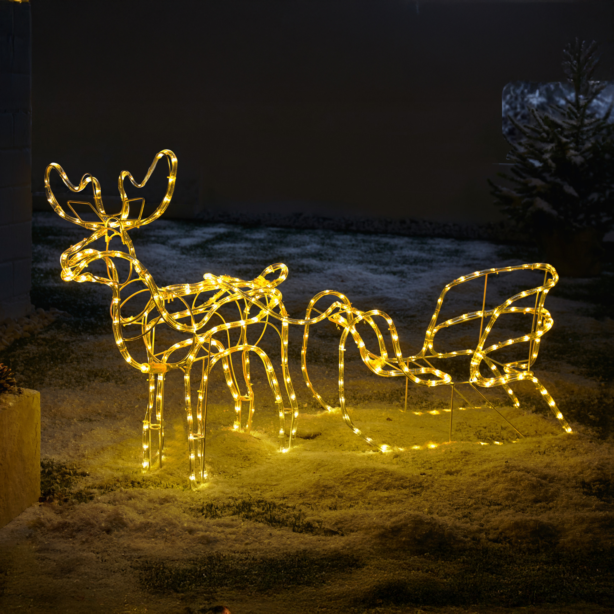 LED-Deko "Rentier mit Schlitten" im Frank Flechtwaren Online Shop für Weihnachten kaufen LED-Deko "Rentier mit Schlitten" im Frank Flechtwaren Online Shop für Weihnachten kaufen