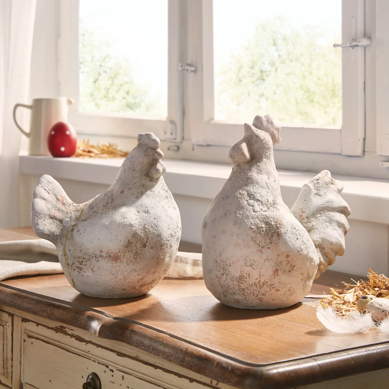 Figur "Huhn &amp; Hahn", 2er Set  im Frank Flechtwaren Online Shop kaufen