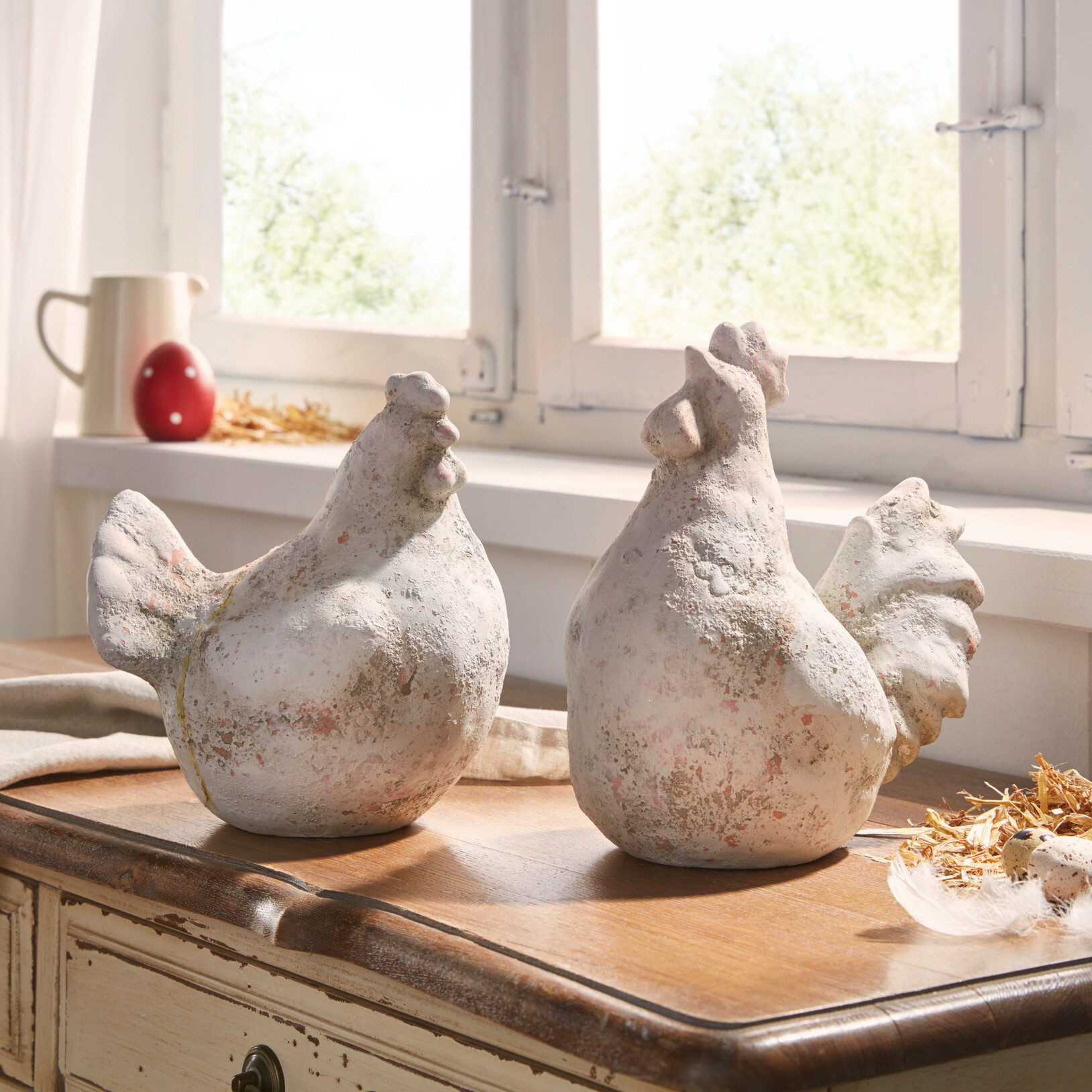 Figur "Huhn &amp; Hahn", 2er Set  im Frank Flechtwaren Online Shop kaufen