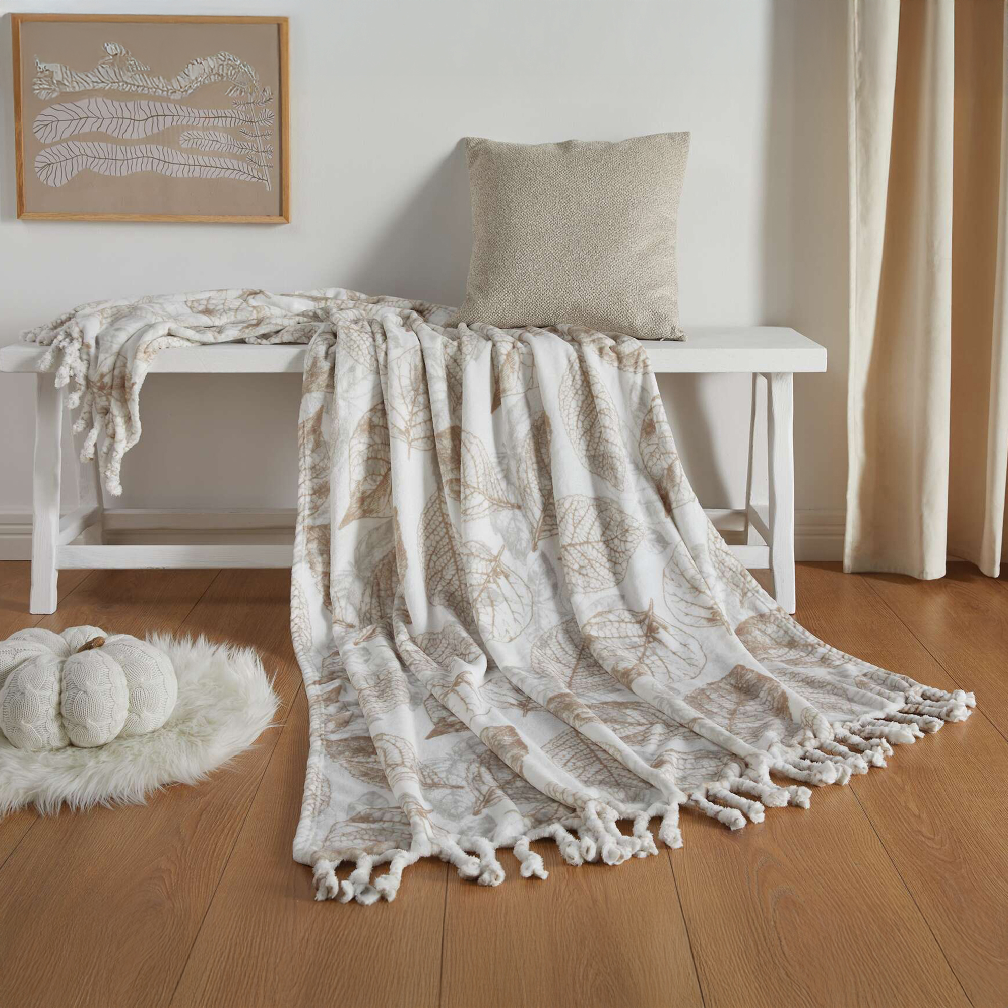 Kuscheldecke "Blätter"  im Frank Flechtwaren Online Shop kaufen