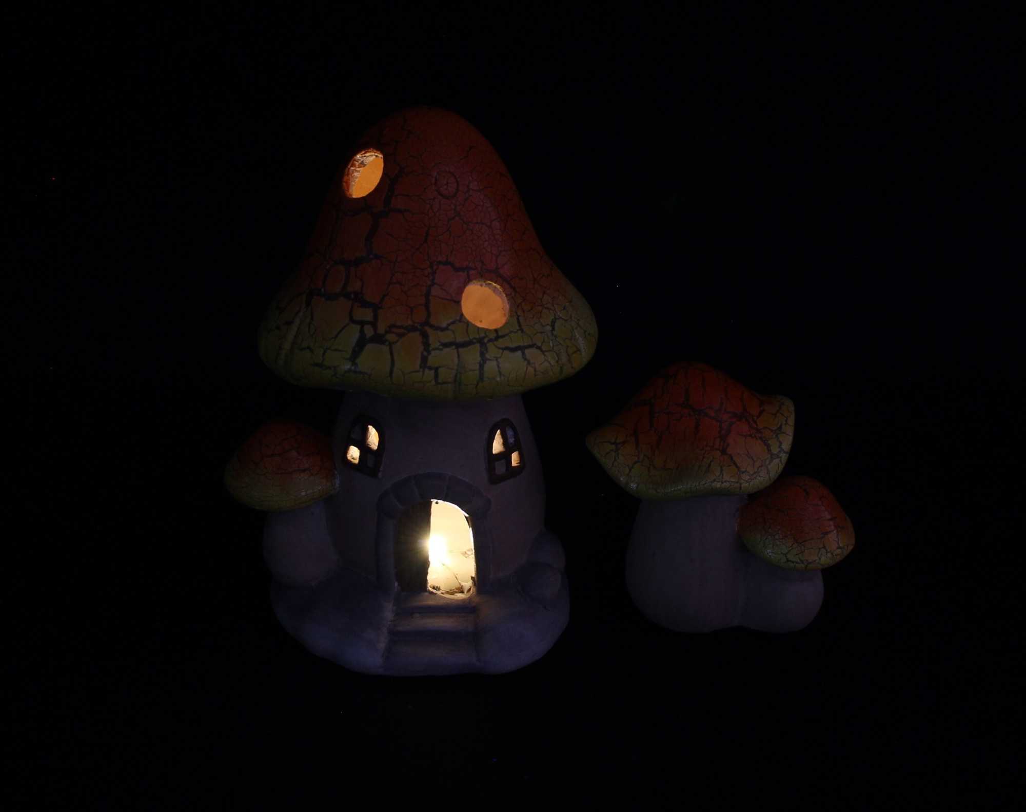 LED-Pilz "Haus", 2er Set  im Frank Flechtwaren Online Shop für Herbst kaufen
