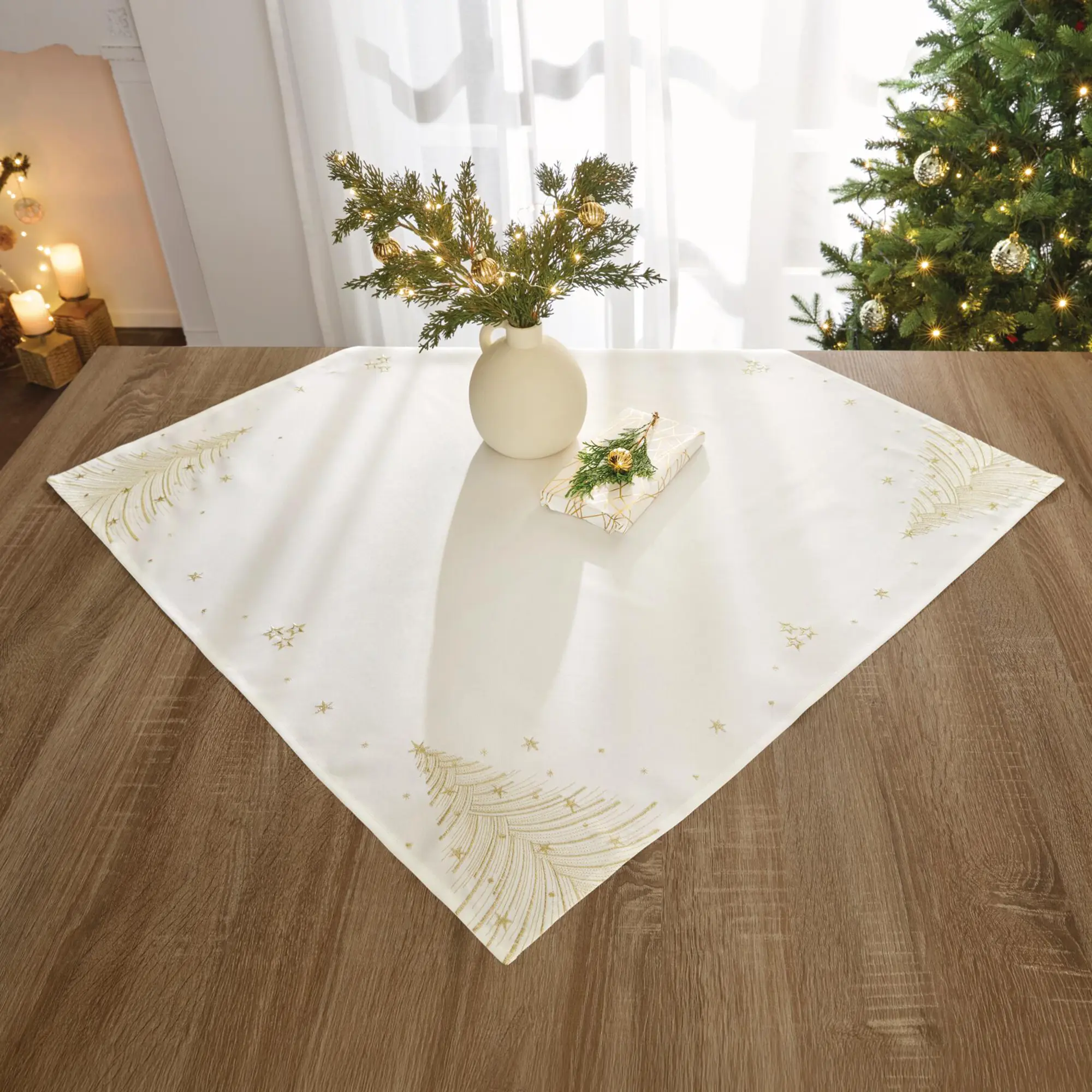 Tischdecke "Golden Christmas"  im Frank Flechtwaren Online Shop kaufen