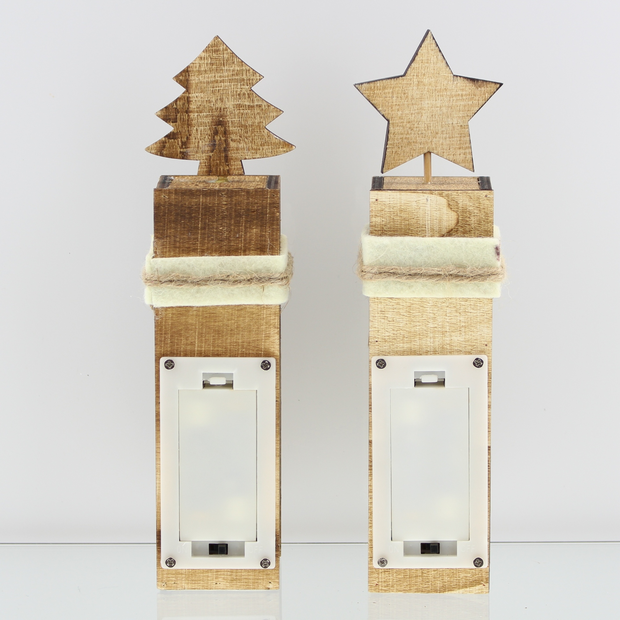 LED-Säule "Rentier", 2er Set  im Frank Flechtwaren Online Shop für Weihnachten kaufen