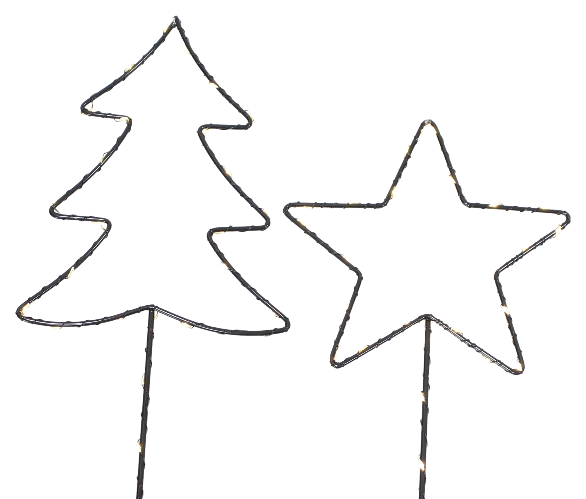 LED-Stecker "Tanne &amp; Stern", 2er Set  im Frank Flechtwaren Online Shop für Streuer &amp; Stecker kaufen