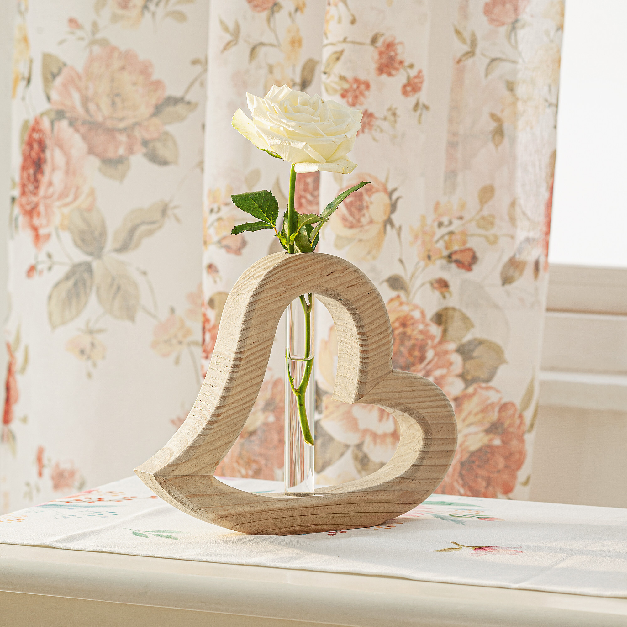 Holzherz "Väschen"  im Frank Flechtwaren Online Shop für Dekovasen kaufen