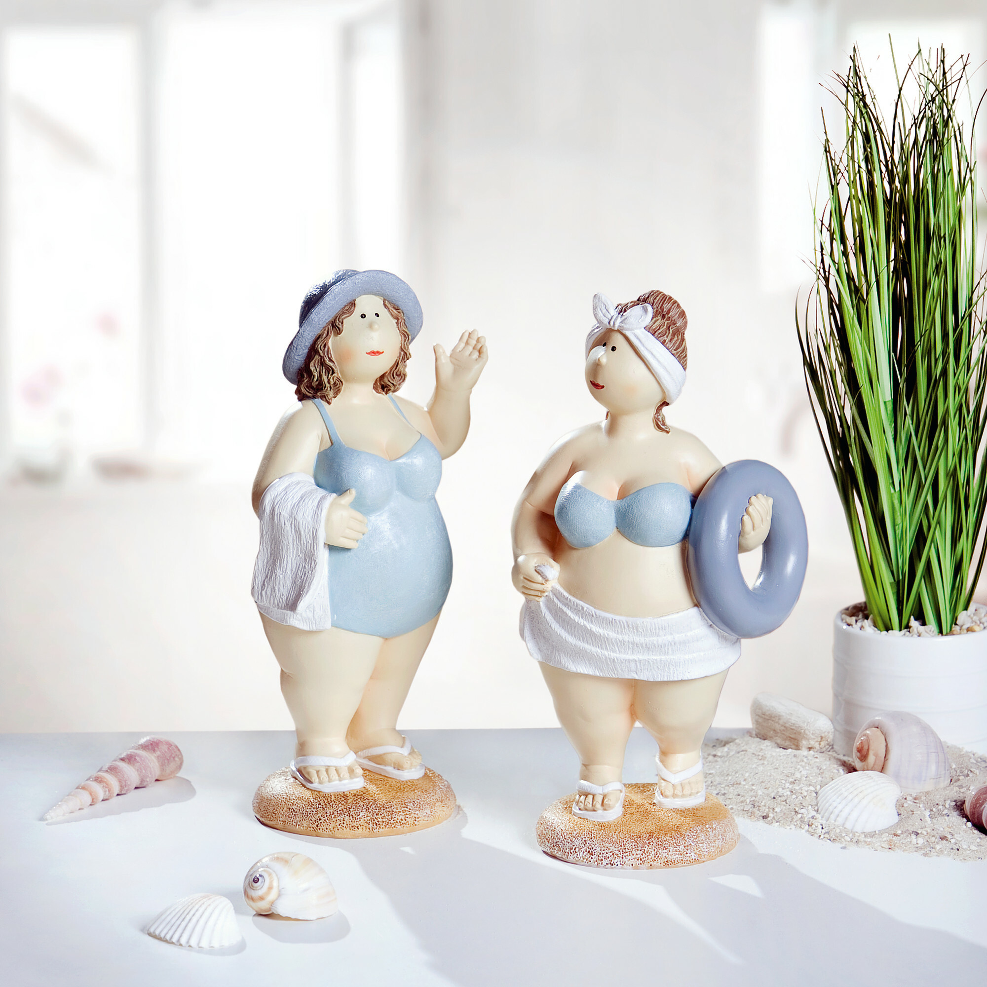 Figur "Stranddamen", 2er Set  im Frank Flechtwaren Online Shop kaufen