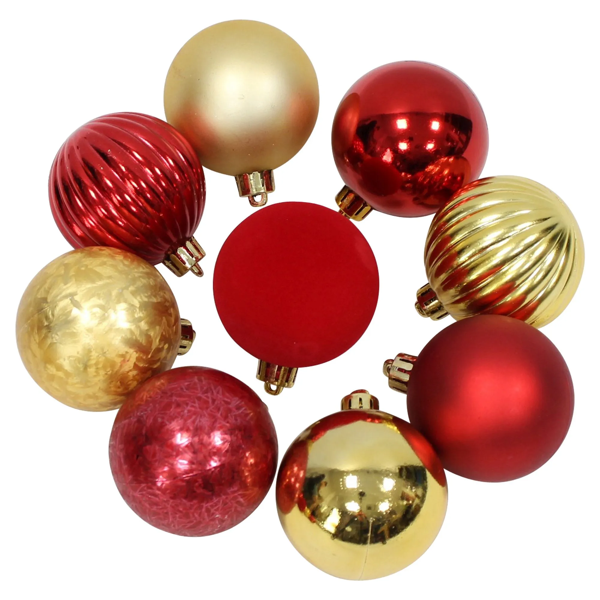 Christbaumkugel "Gold &amp; Red", 30er Set  im Frank Flechtwaren Online Shop für Christbaumkugeln kaufen