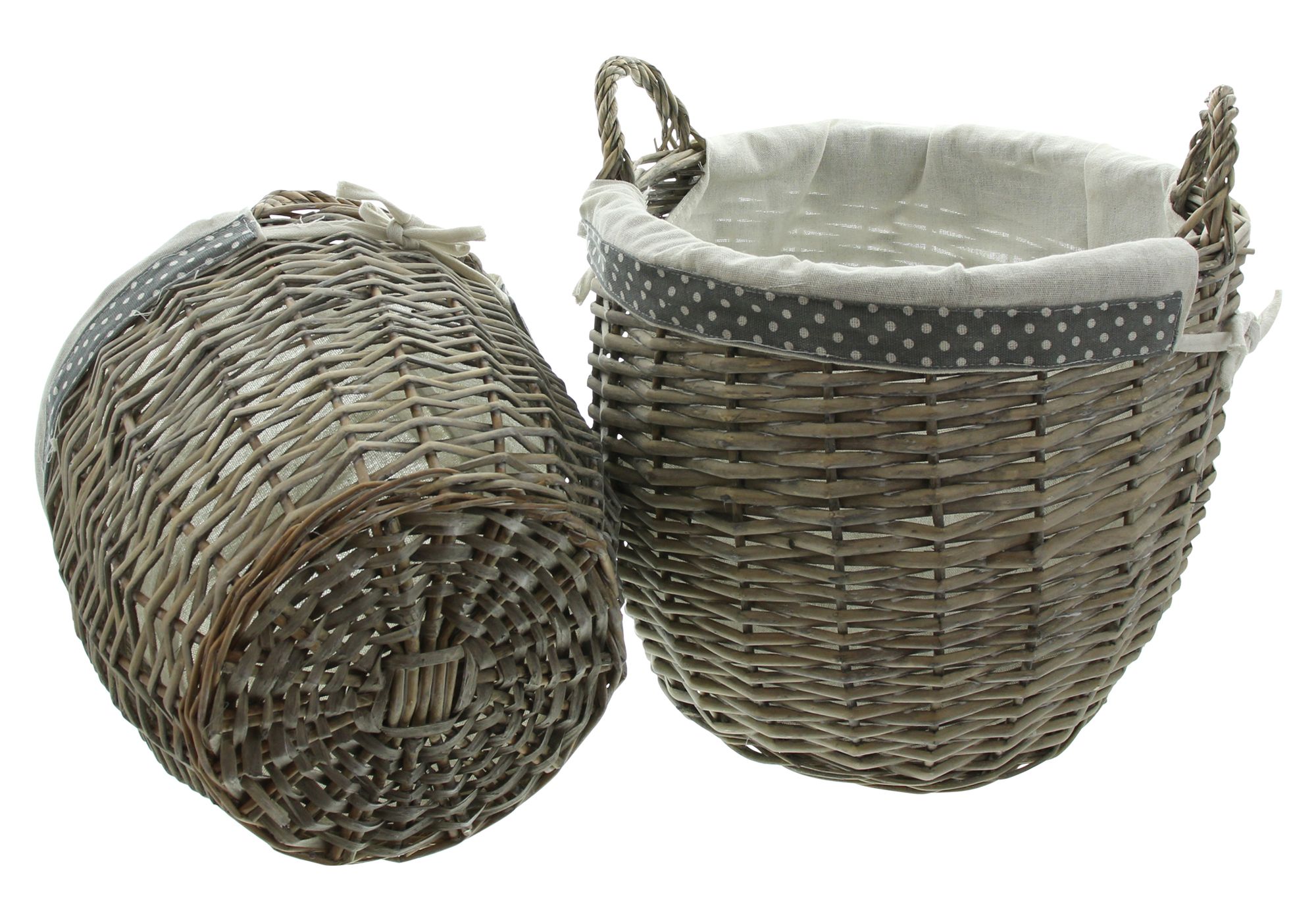 Füllkorb "Pünktchen", 2er Set im Frank Flechtwaren Online Shop für Füllkörbe & Universalkörbe kaufen Füllkorb "Pünktchen", 2er Set im Frank Flechtwaren Online Shop für Füllkörbe & Universalkörbe kaufen