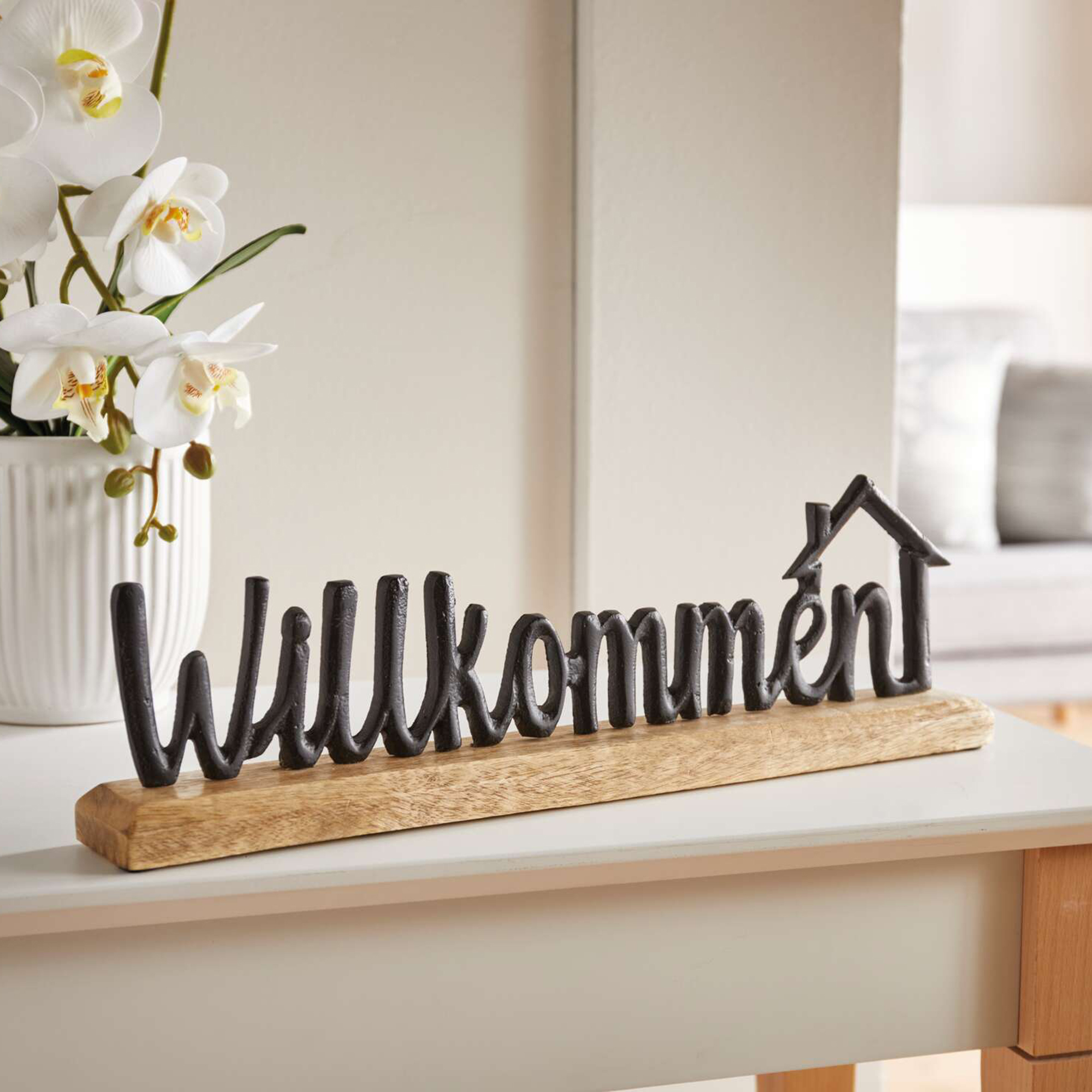 Schriftzug "Willkommen"  im Frank Flechtwaren Online Shop kaufen