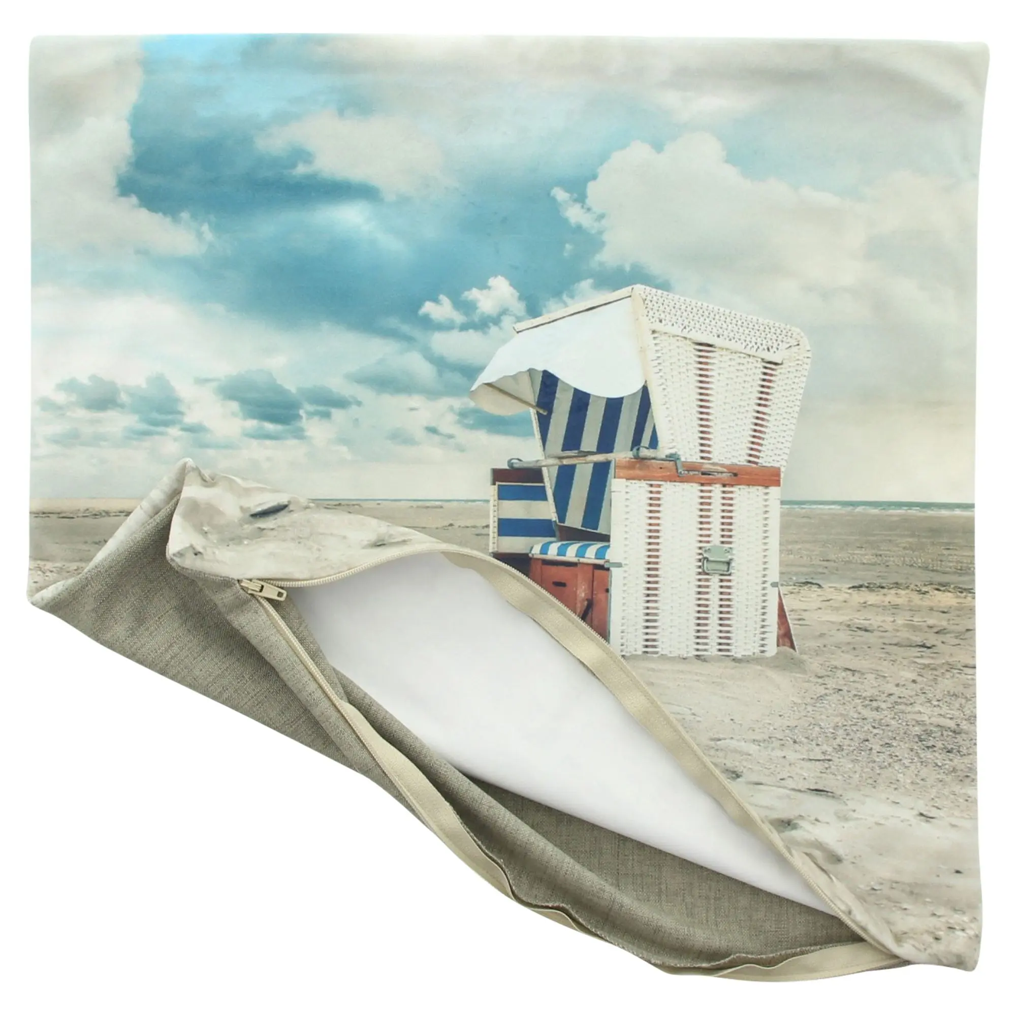 Kissenhülle "Strandkorb"  im Frank Flechtwaren Online Shop für Kissenhüllen kaufen