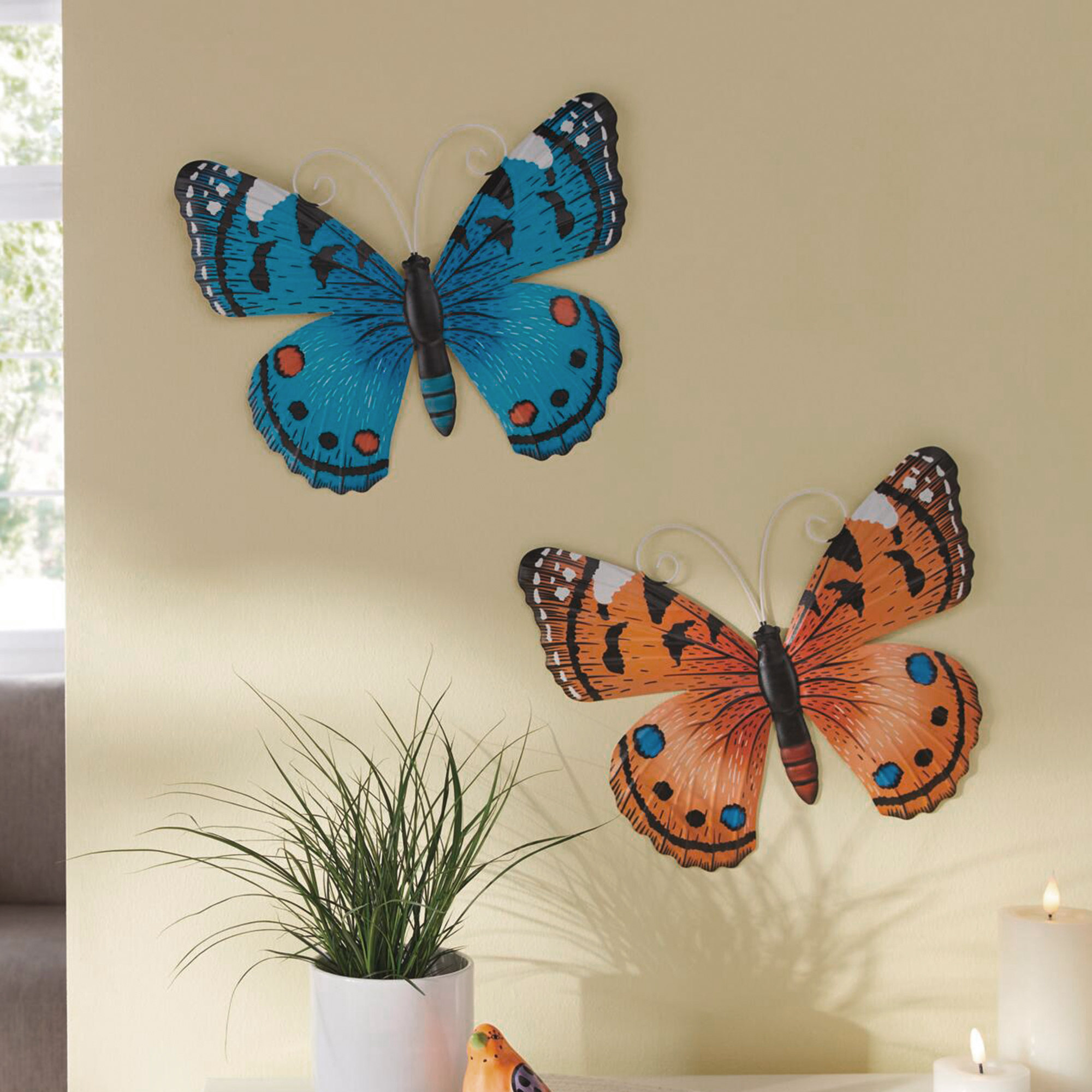 Schmetterling "Blau &amp; Orange", 2er Set  im Frank Flechtwaren Online Shop kaufen