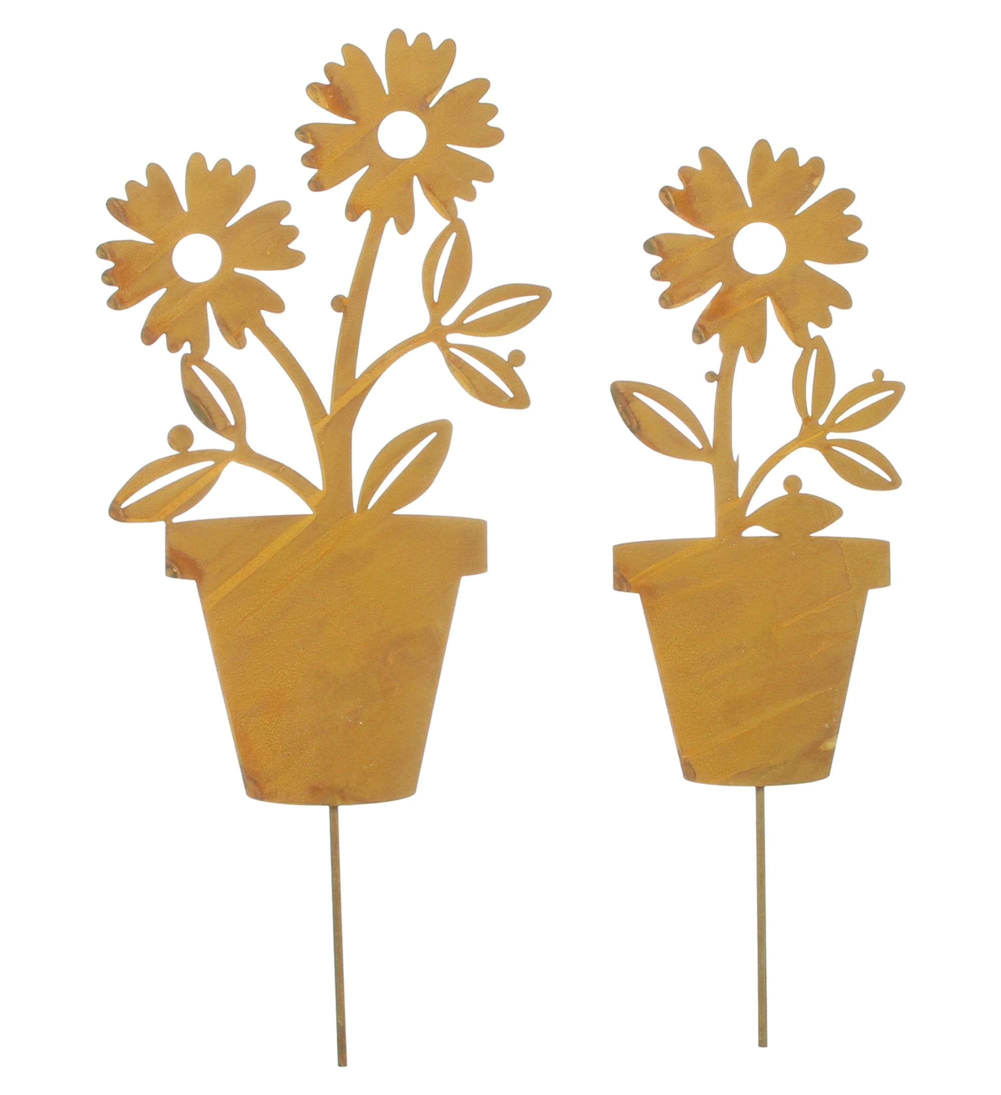 Gartenstecker "Blume im Topf", 2er Set im Frank Flechtwaren Online Shop für Ostern kaufen Gartenstecker "Blume im Topf", 2er Set im Frank Flechtwaren Online Shop für Ostern kaufen