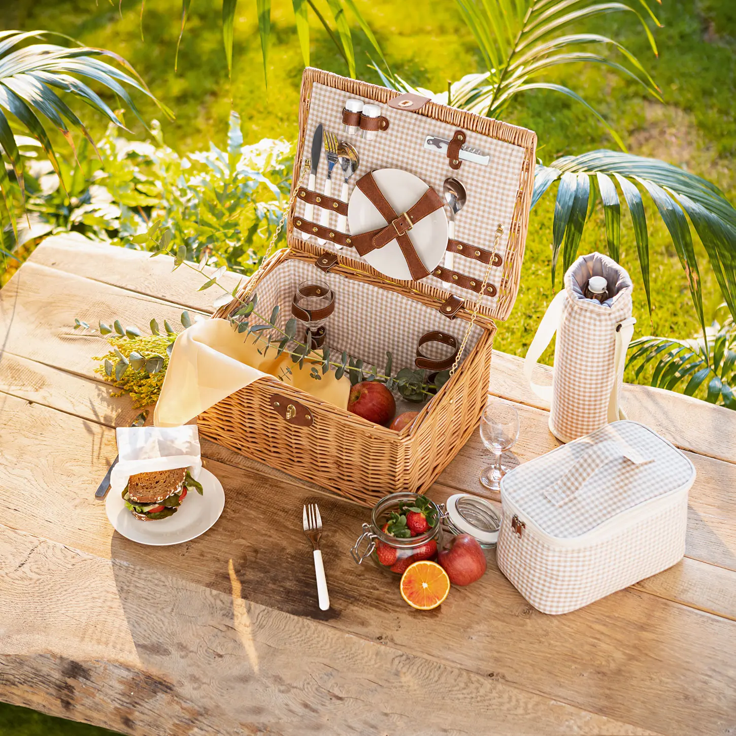 Picknickkorb "Duo", 16tlg.  im Frank Flechtwaren Online Shop kaufen