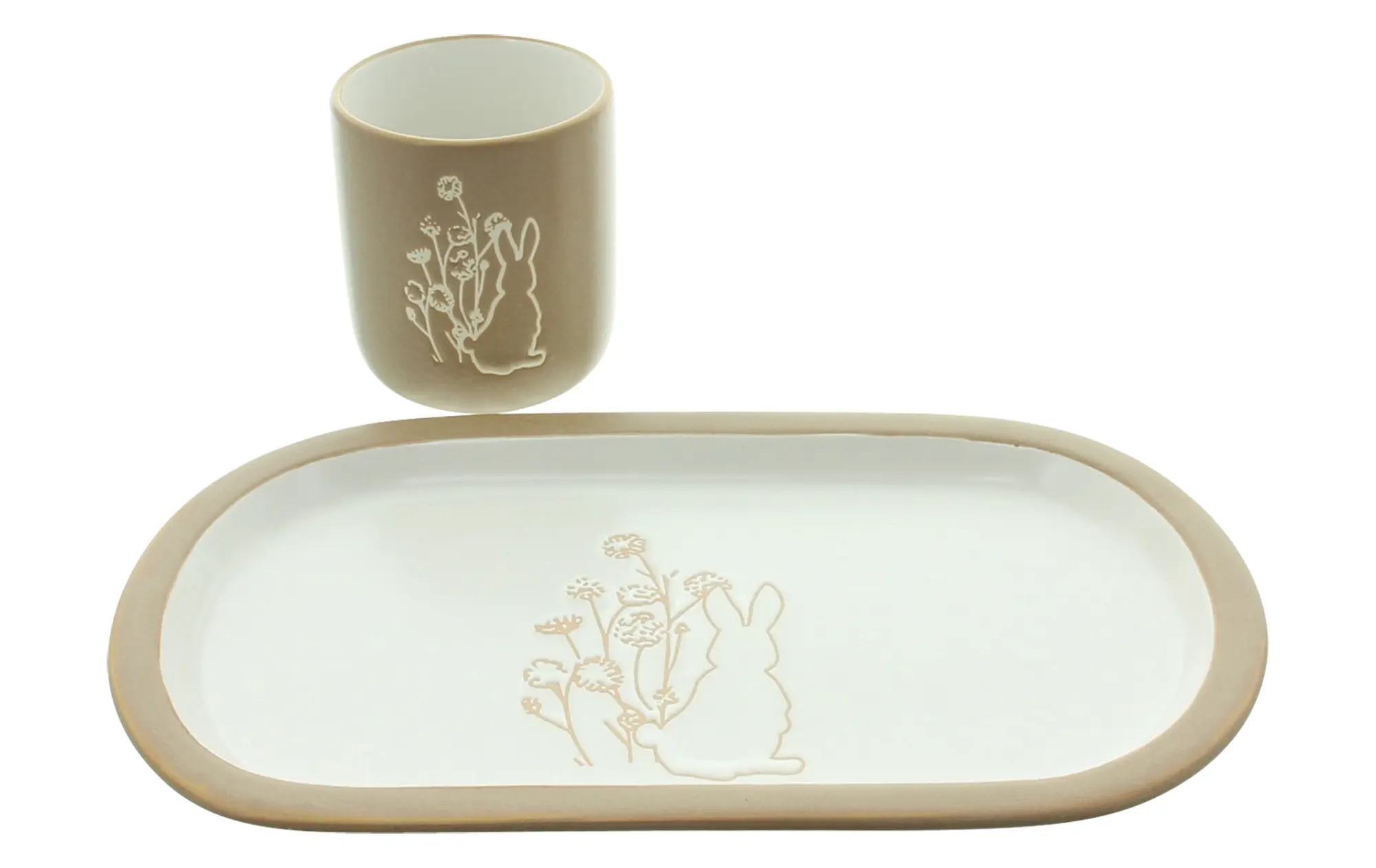 Geschirrset "Frühlingshäschen", 2tlg.  im Frank Flechtwaren Online Shop für Küche kaufen