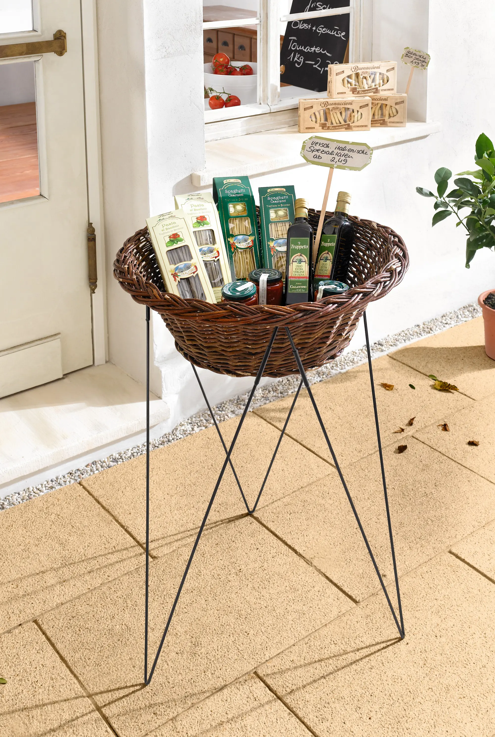 Auslagekorb "Naturweide", rund  im Frank Flechtwaren Online Shop für Ladendeko kaufen