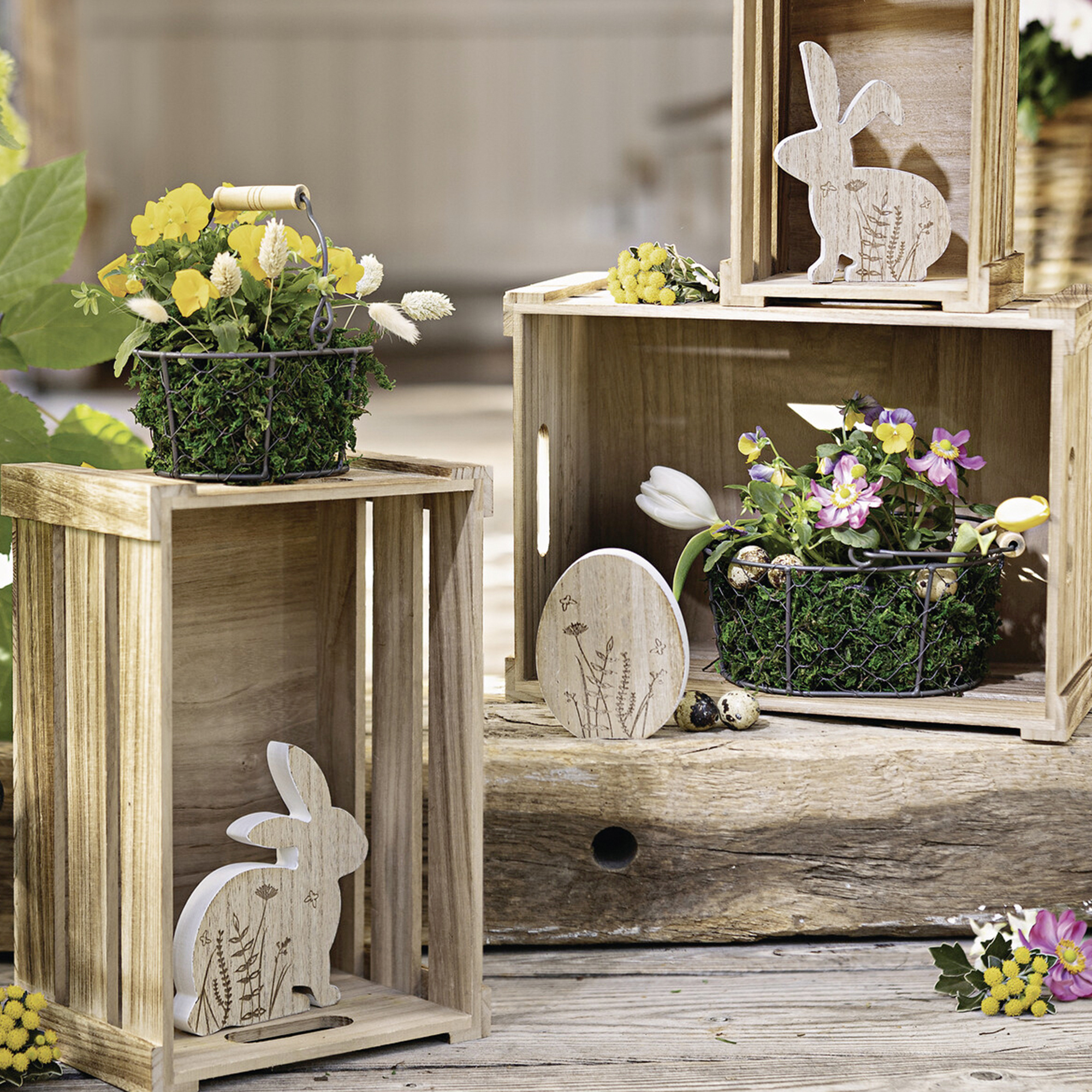 Osterdeko "Hasen & Ei", 3er Set im Frank Flechtwaren Online Shop für Ostern kaufen Osterdeko "Hasen & Ei", 3er Set im Frank Flechtwaren Online Shop für Ostern kaufen