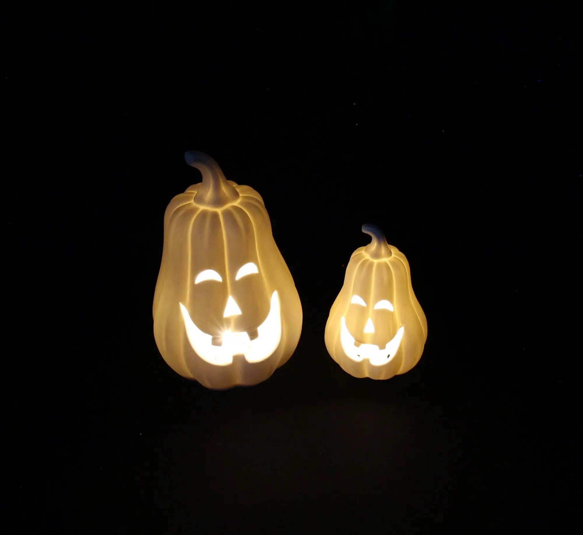 LED-Kürbis "White", 2er Set  im Frank Flechtwaren Online Shop für Dekokürbisse kaufen