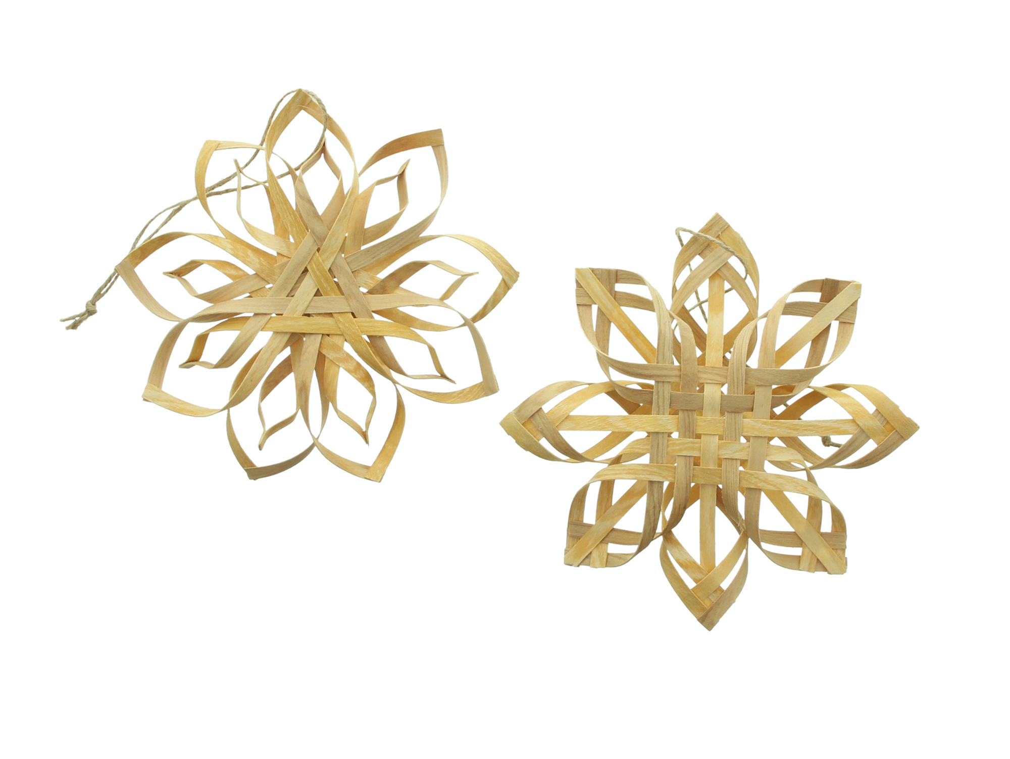 Weihnachtsstern "Holzspan", 2er Set  im Frank Flechtwaren Online Shop für Baumschmuck kaufen