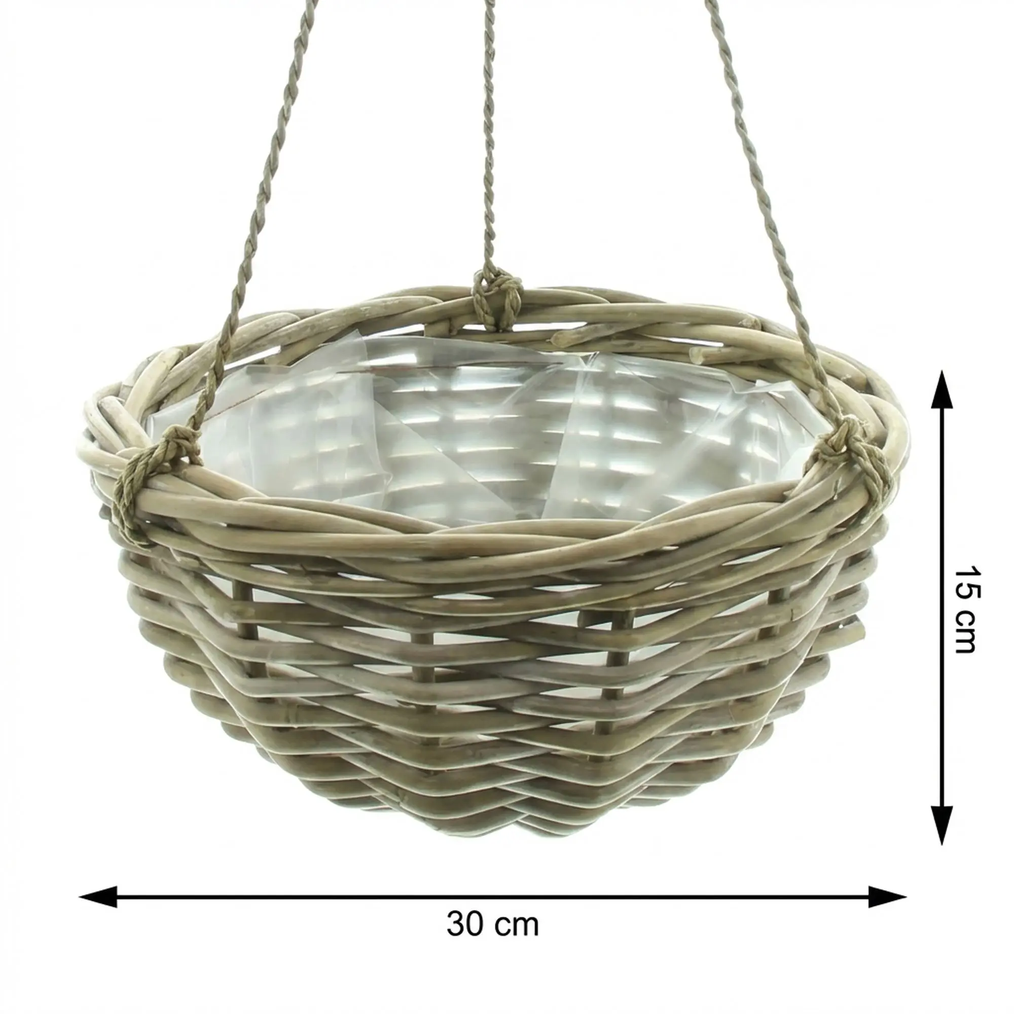 Pflanzampel "Koboo Grey"  im Frank Flechtwaren Online Shop für Pflanzkörbe kaufen