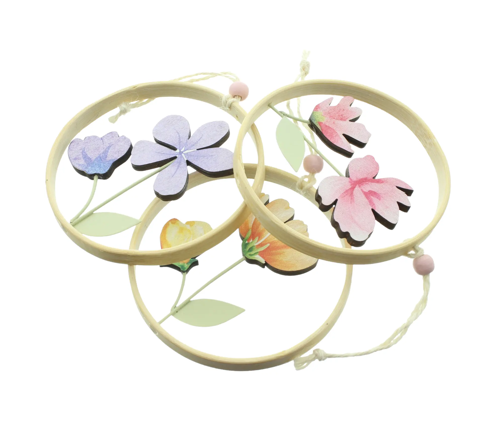 Hänger "Frühlingsblumen", 3er Set  im Frank Flechtwaren Online Shop für Dekohänger kaufen